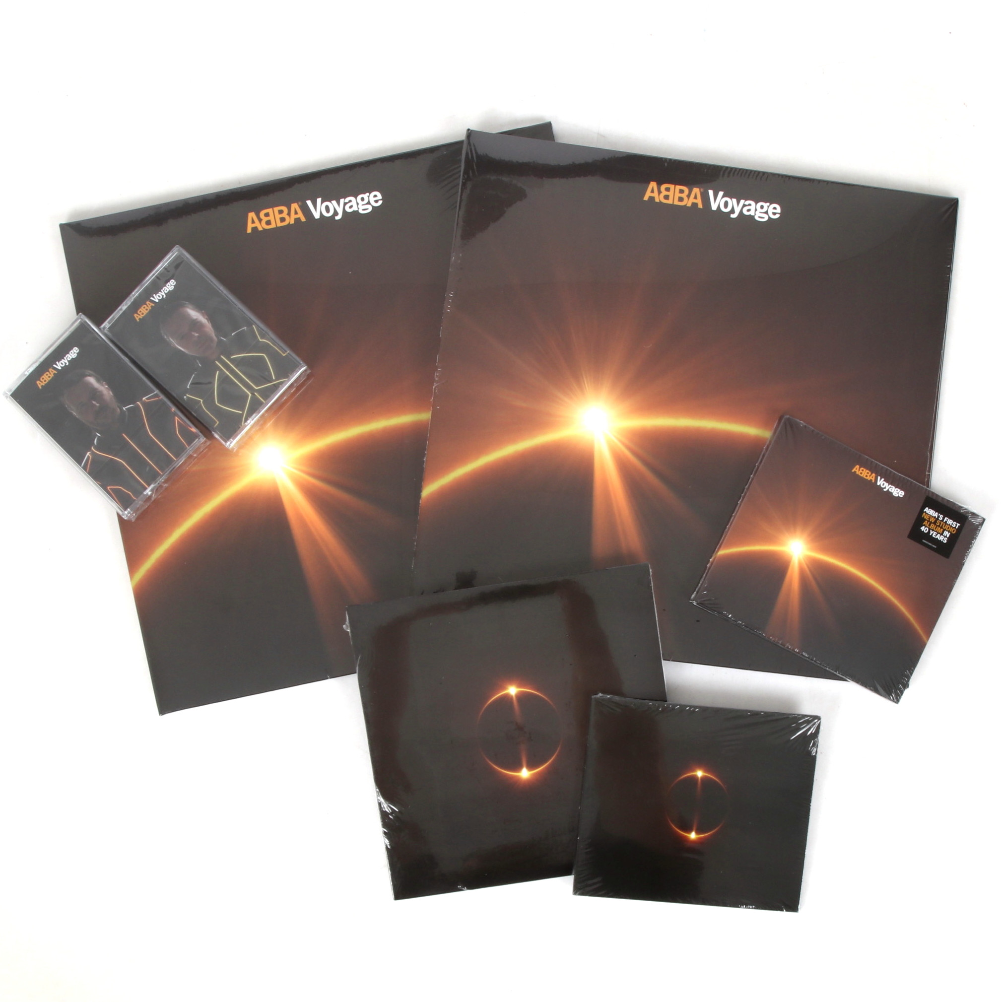 ABBA, 7 delar, "Voyage". CD , LP och kassettband. Oöppnade. 2021.