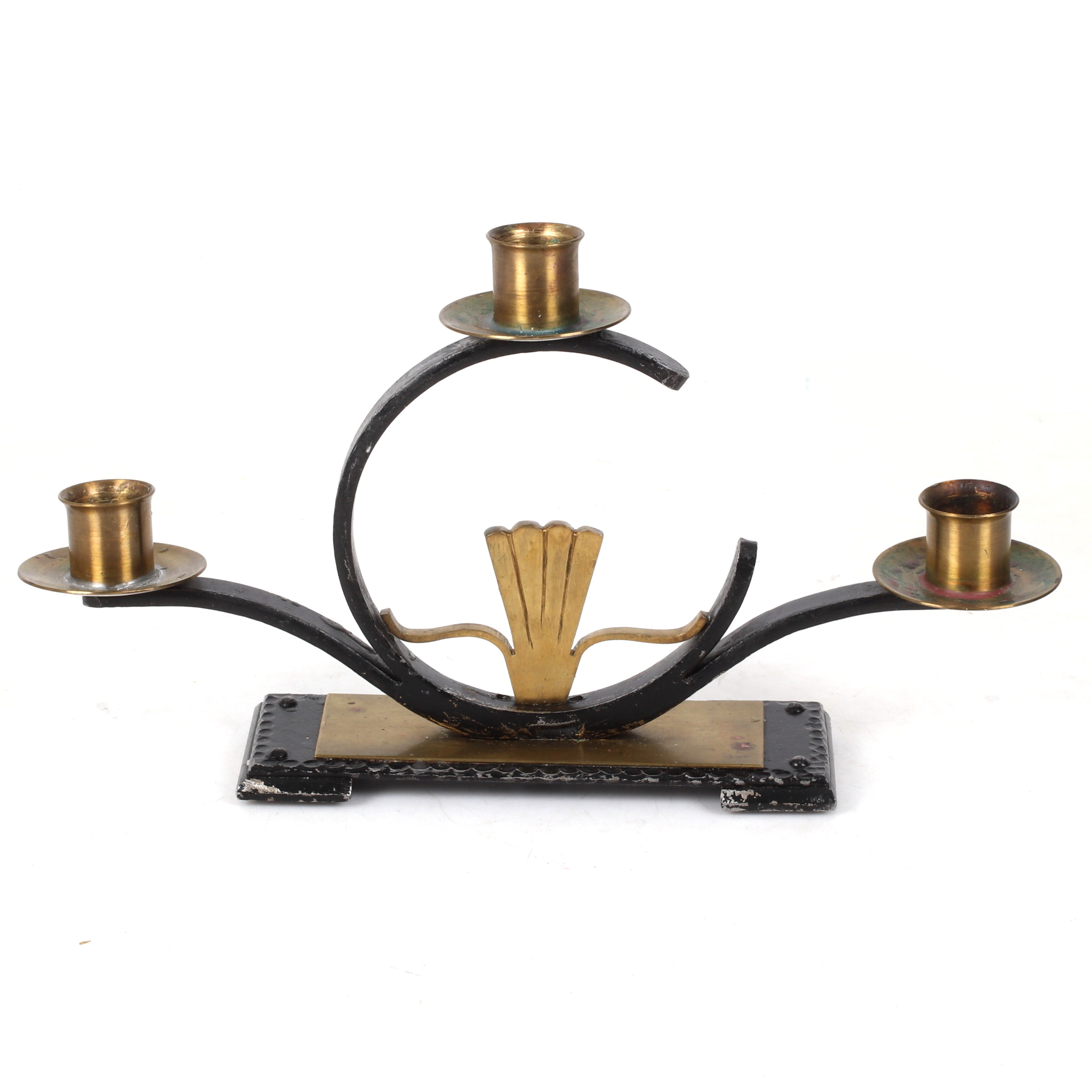 LJUSSTAKE, patinerad metall, art deco-stil, 1900-talets första hälft.