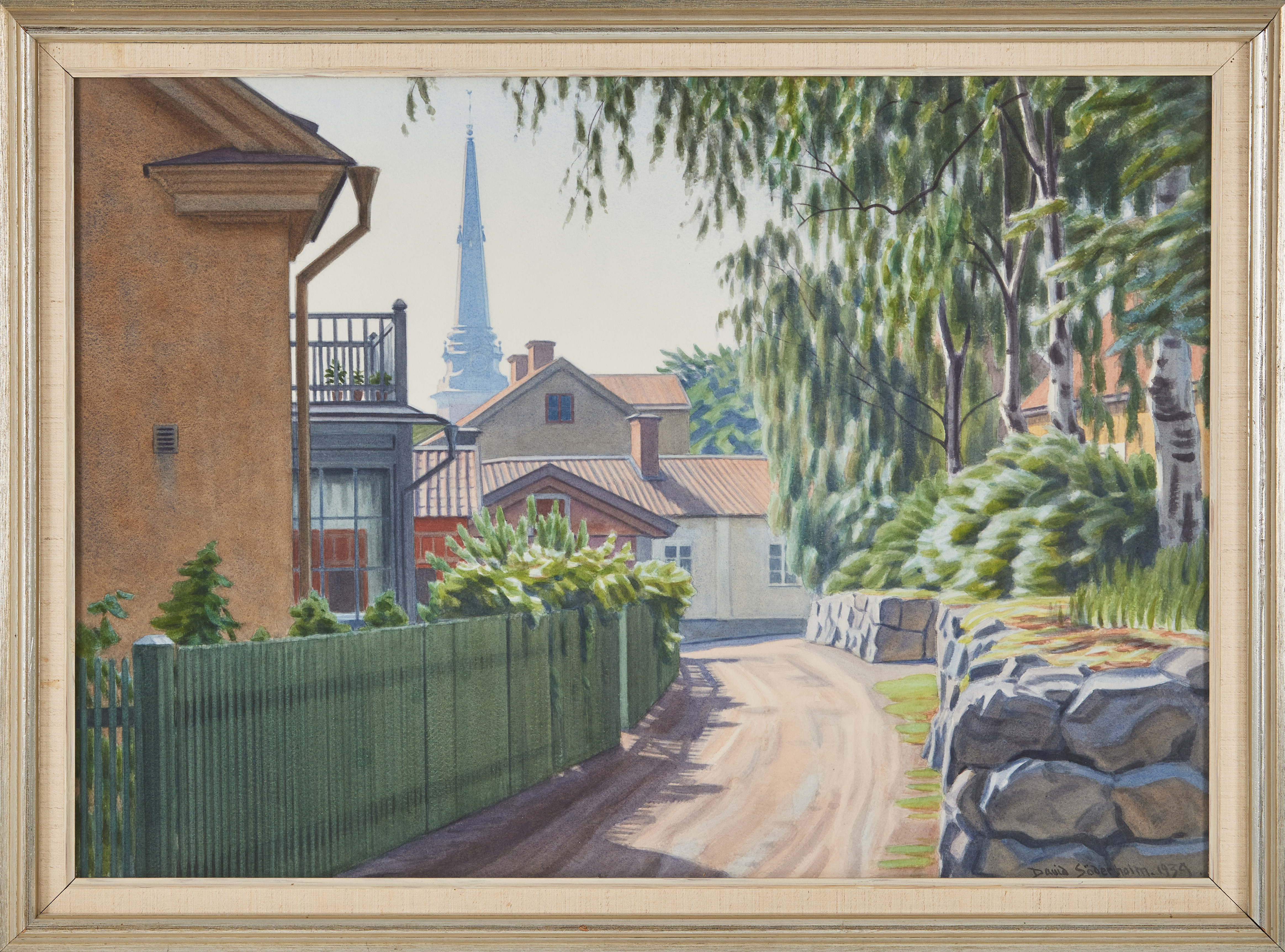 DAVID SÖDERHOLM (1883-1961). Västerås, akvarell på papper, signerad och daterad 1939.