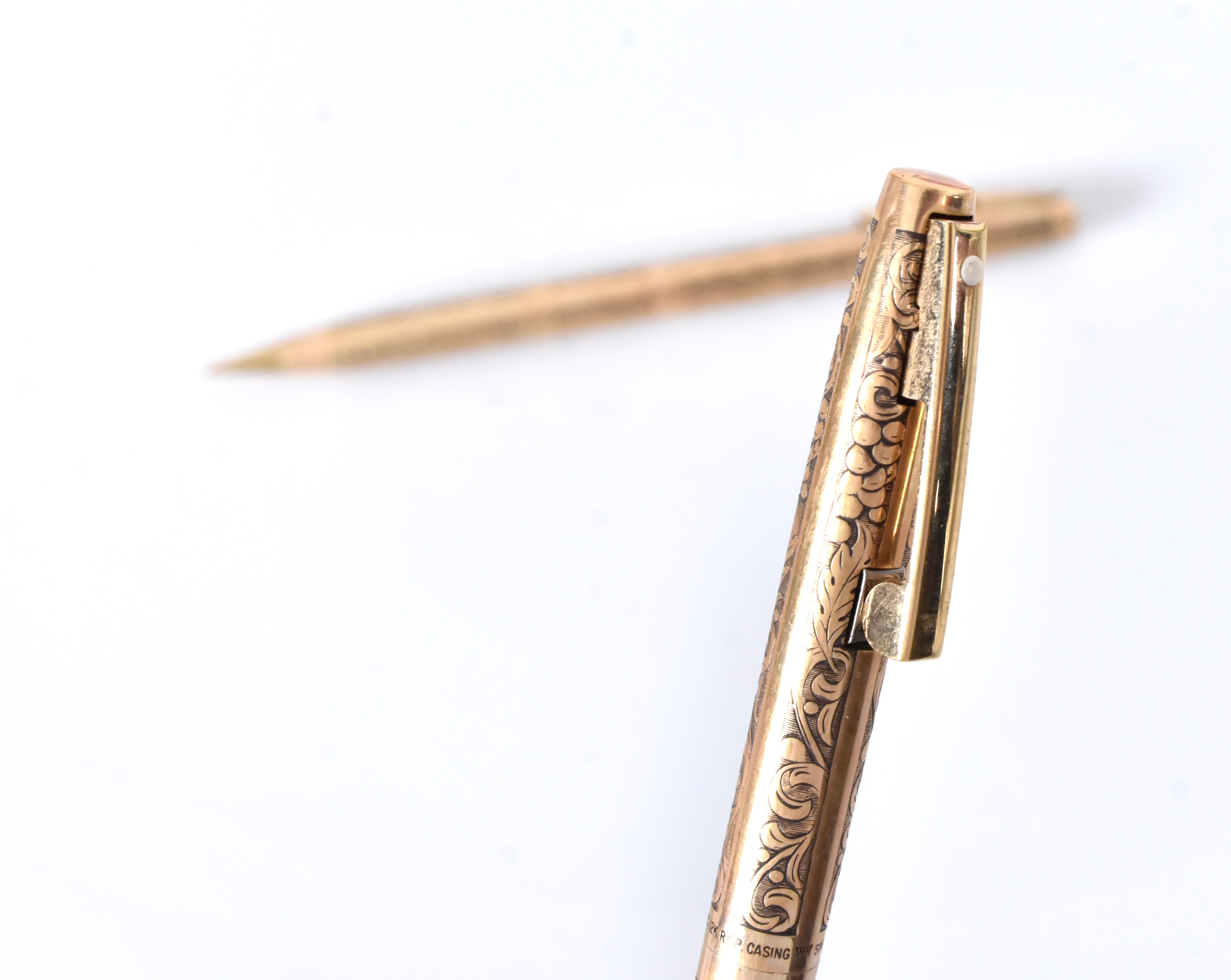 SHEAFFER. kulspets- och blyertspennor, förgylld metall.