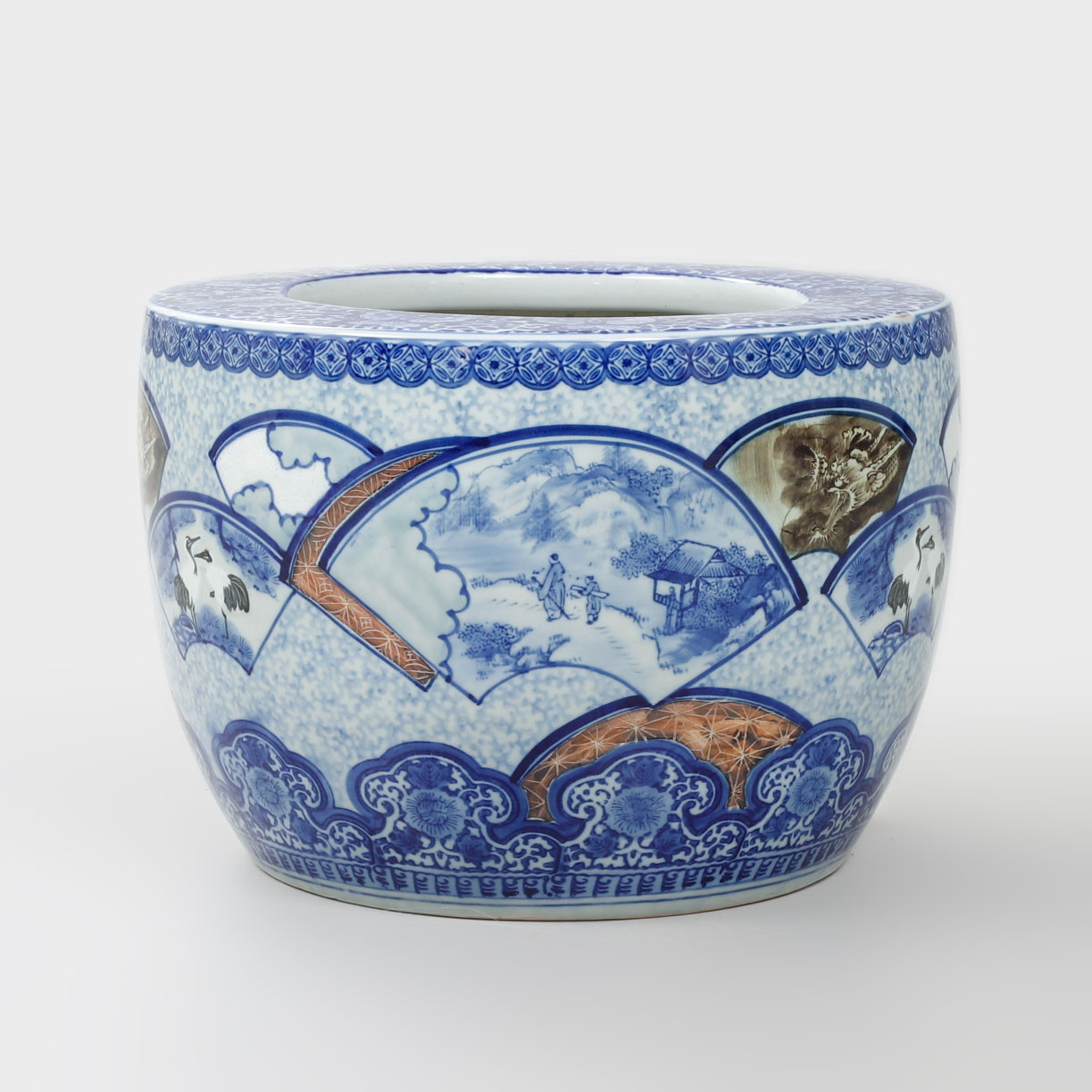 HIBACHI / ELDSKÅL, porslin, Japan, 1900-tal.