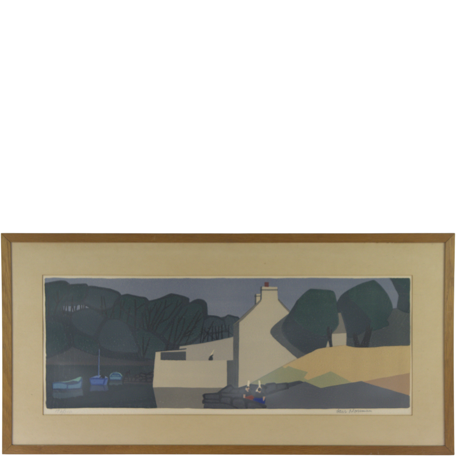 LARS NORRMAN. Litografi, 197/310, kanalliv, signerad.