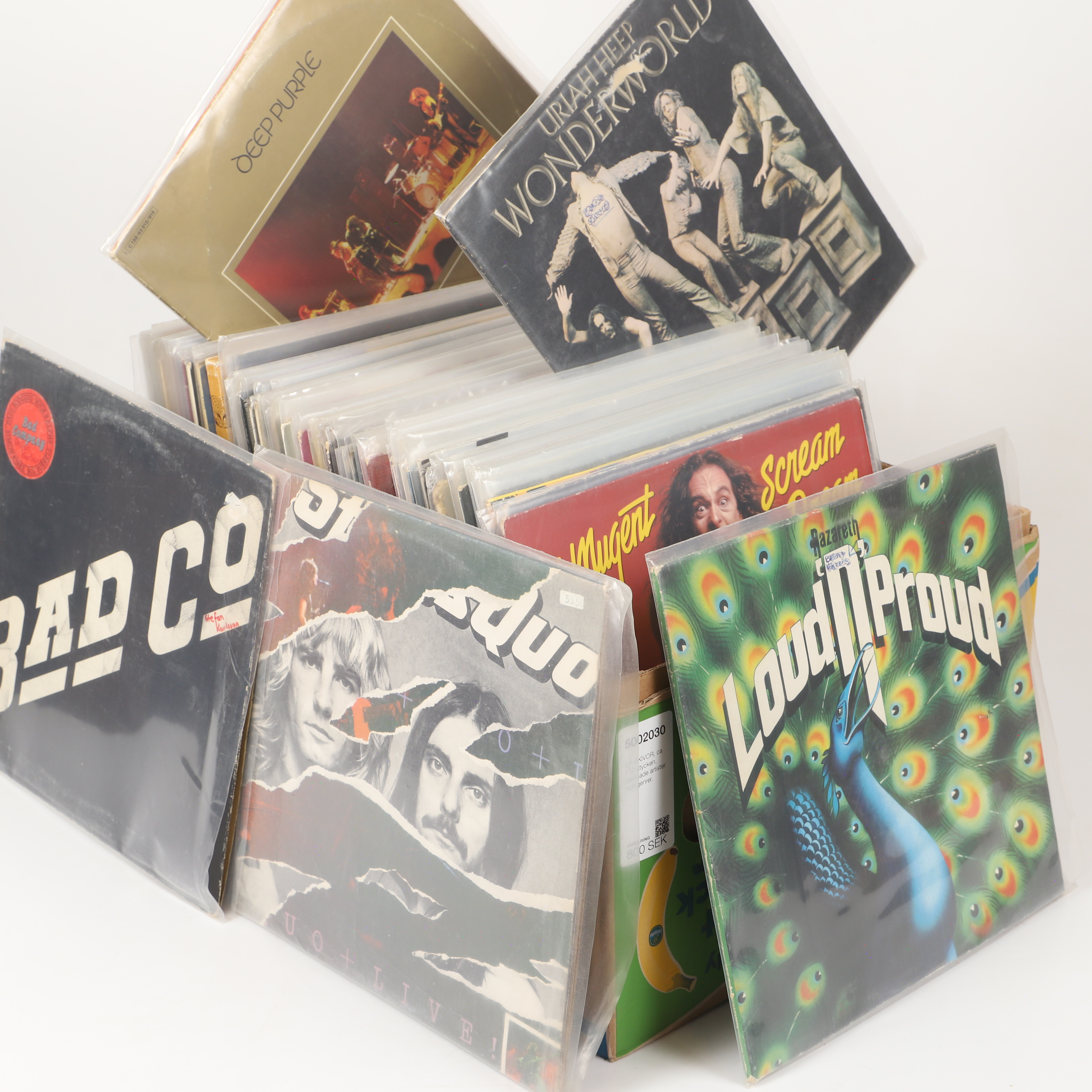 LP-SKIVOR, ca 110 stycken, blandade artister och genrer.