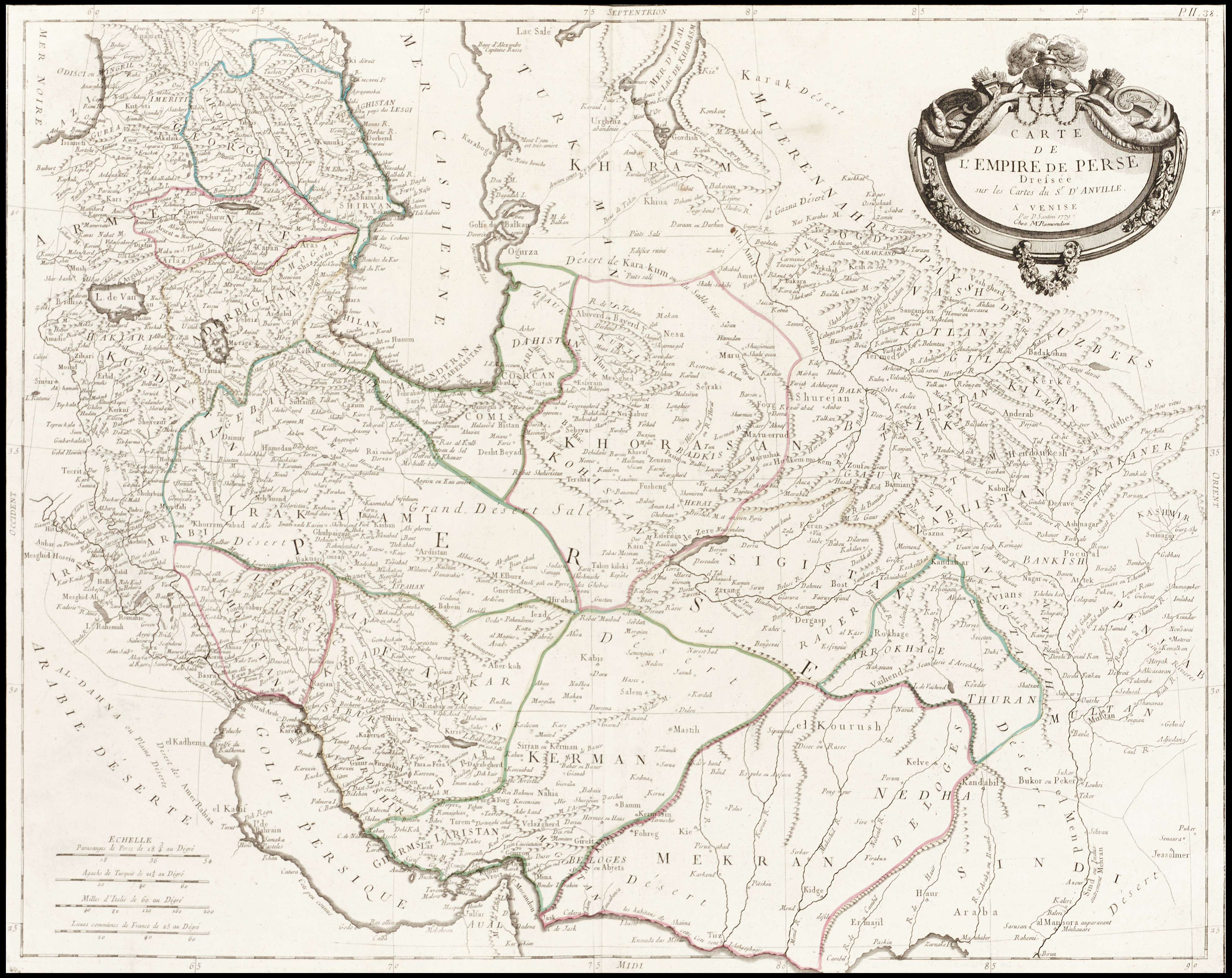 SANTINI/REMONDINI, Carte de L'Empire de Perse, 1779.