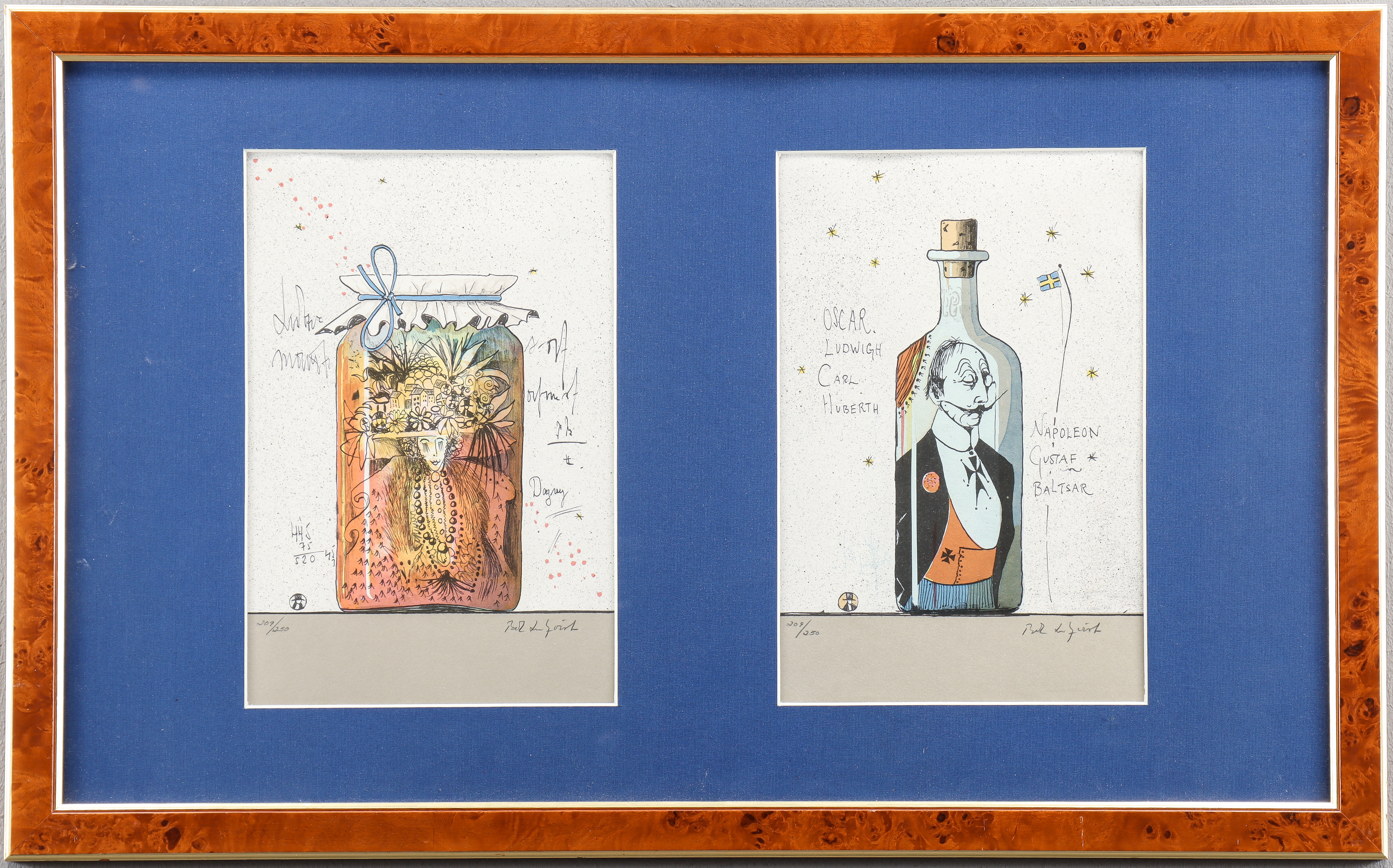 BO ERIK  LUNDQVIST. Litografier 2 stycken samramade, signerade.