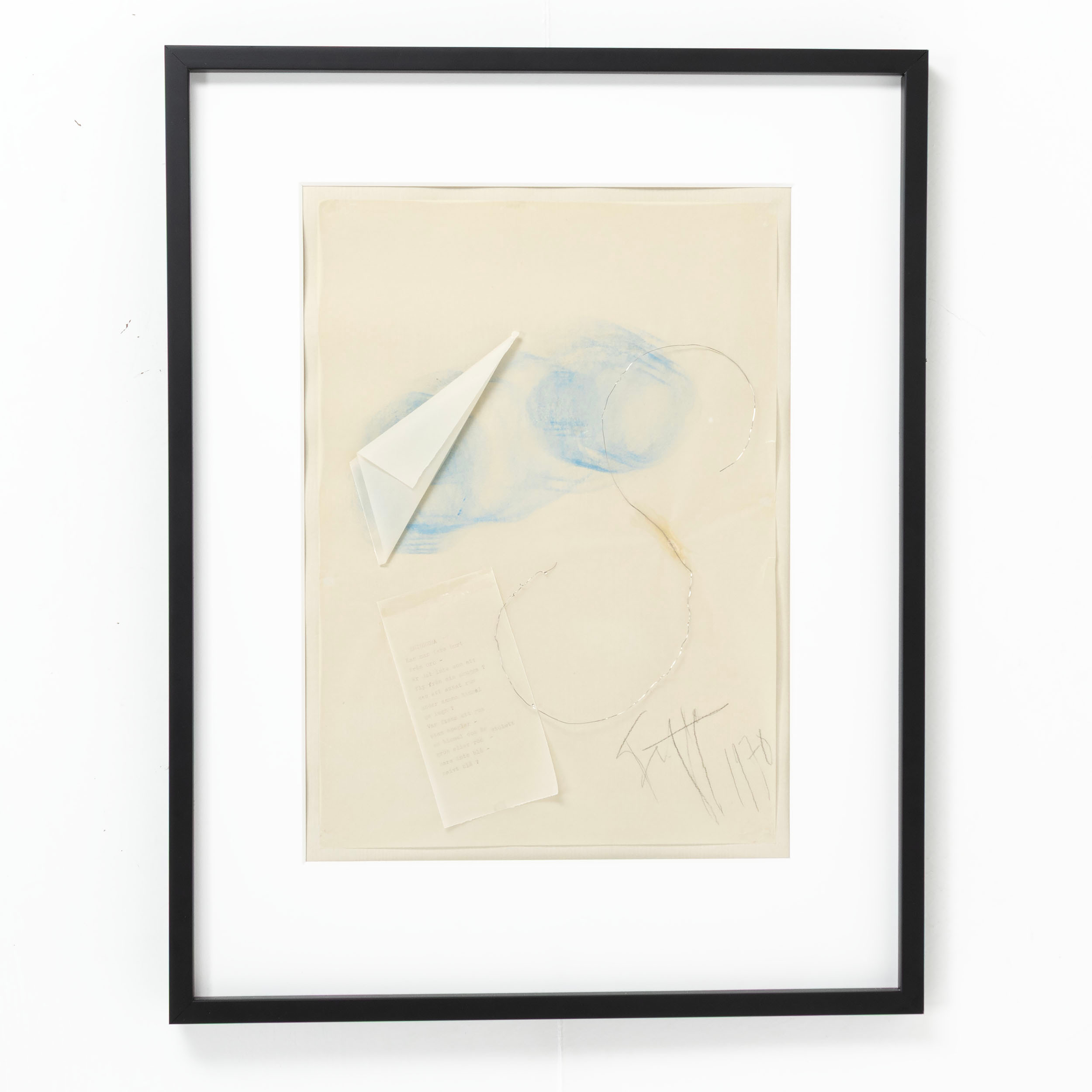 EDDIE FIGGE. Collage, "Emigrera", signerad & daterad 1970.