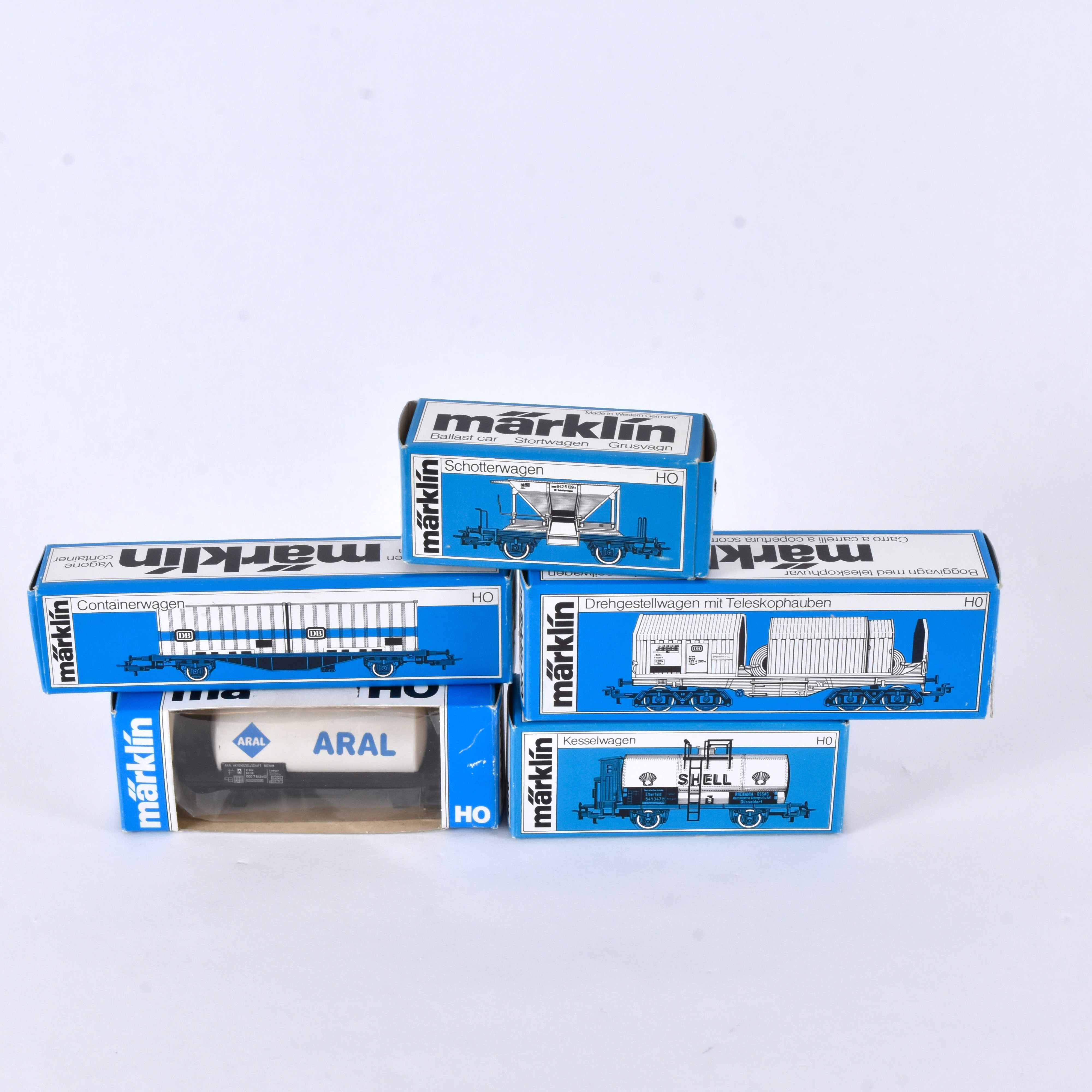 VAGNAR, 5-stycken, Märklin, 4693, 4664, 4676, 4440, 4610.