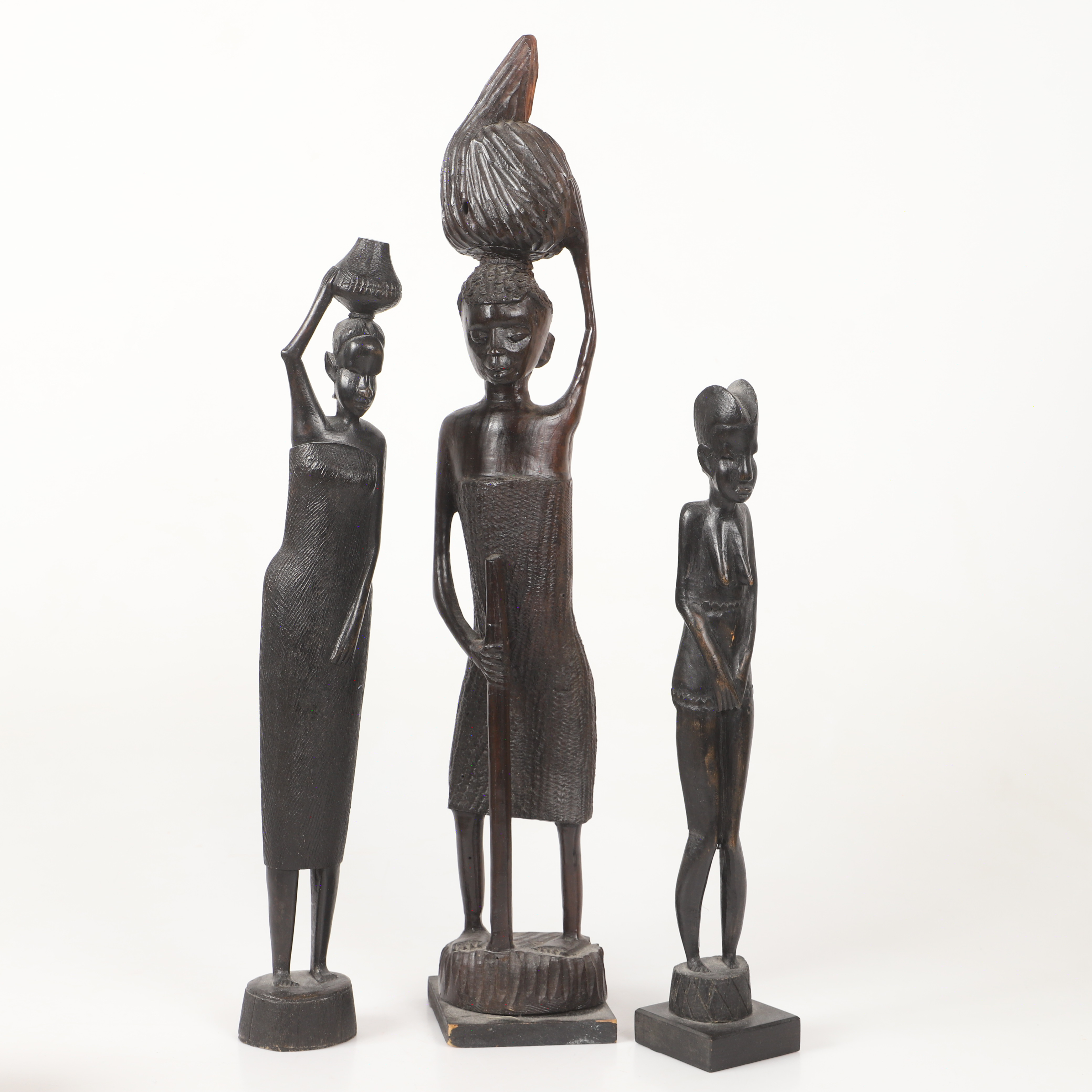 FIGURINER, 3 stycken, trä, Afrika.