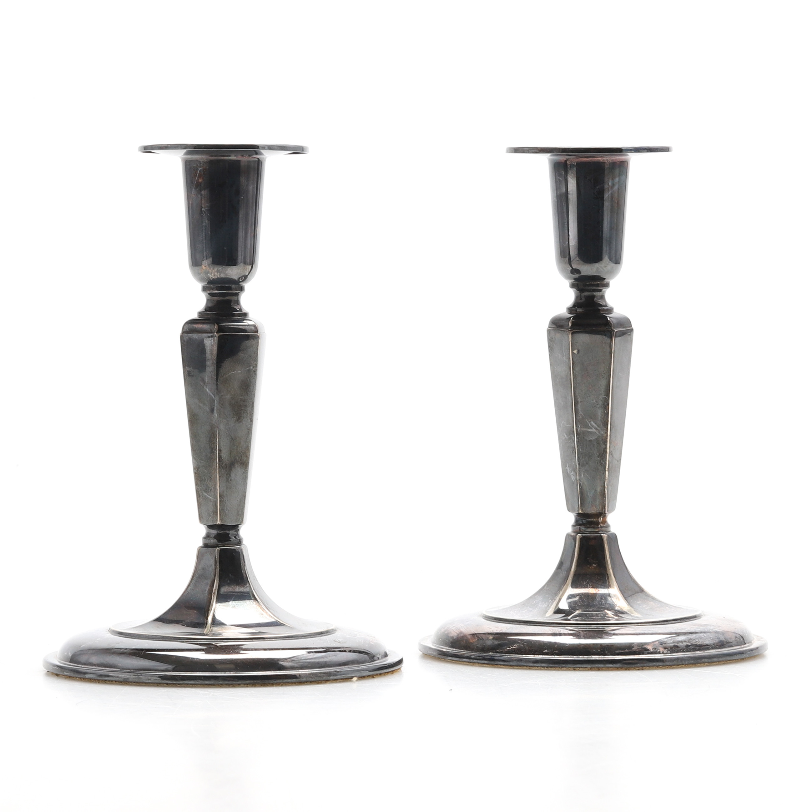 LJUSSTAKAR, ett par, silver. K & EC & Co, Göteborg, 1959.