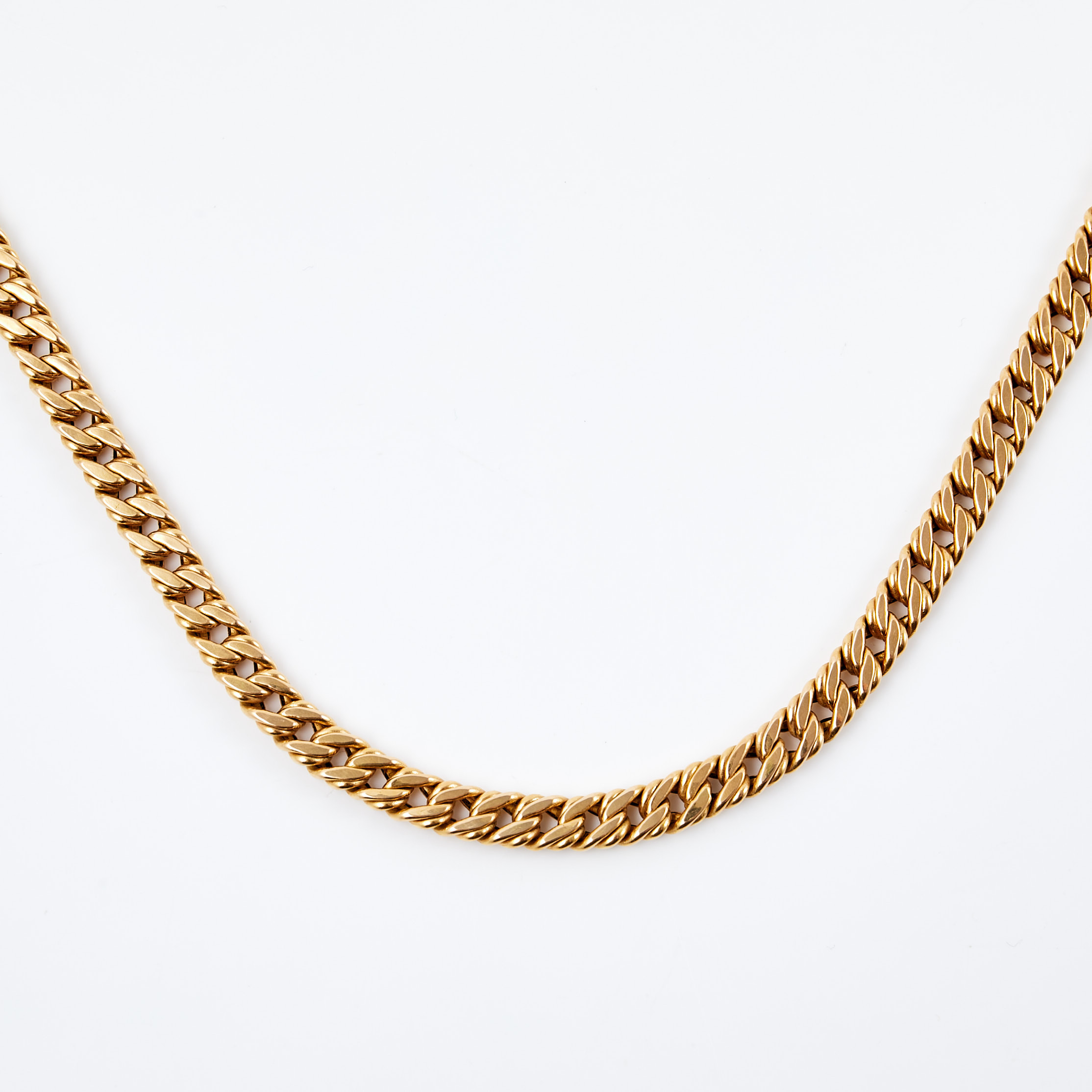 COLLIER, 18 k guld, modifierad pansarlänk, svensk kontrollstämpel.