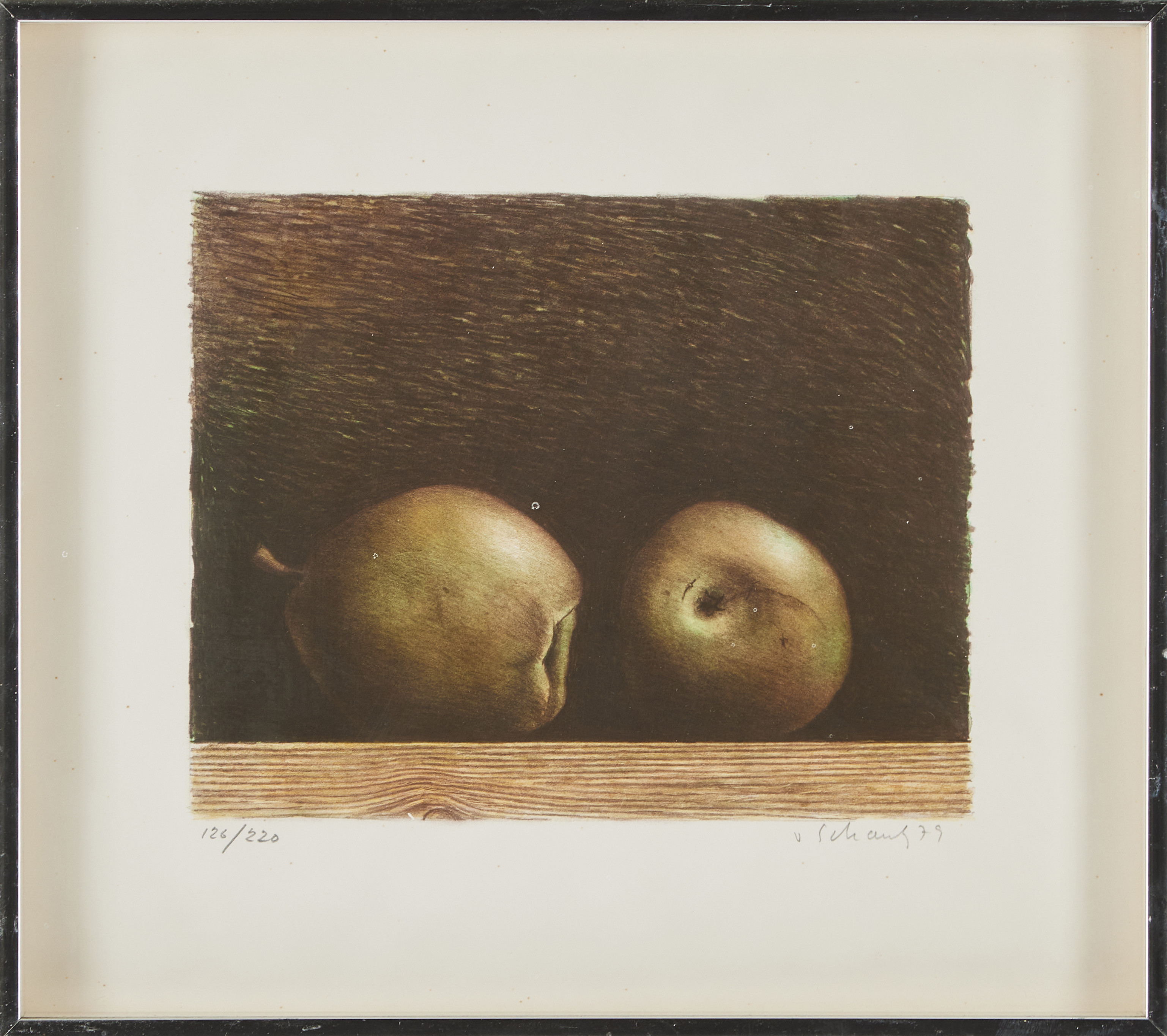 PHILIP VON SCHANTZ. Stilleben - päron, färglitografi, signerad von Schantz - 79.