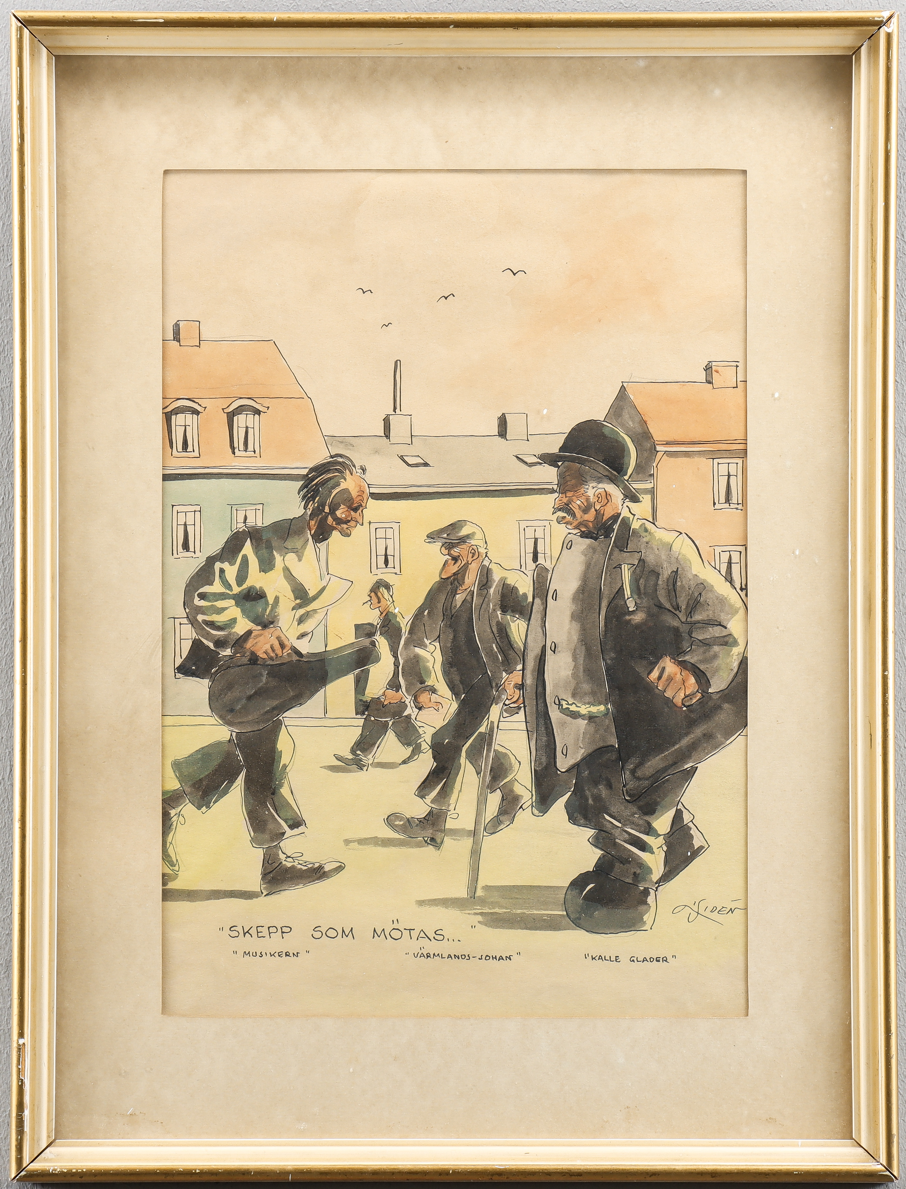 ERIK AXEL LISS SIDÉN. Blandteknik, signerad.