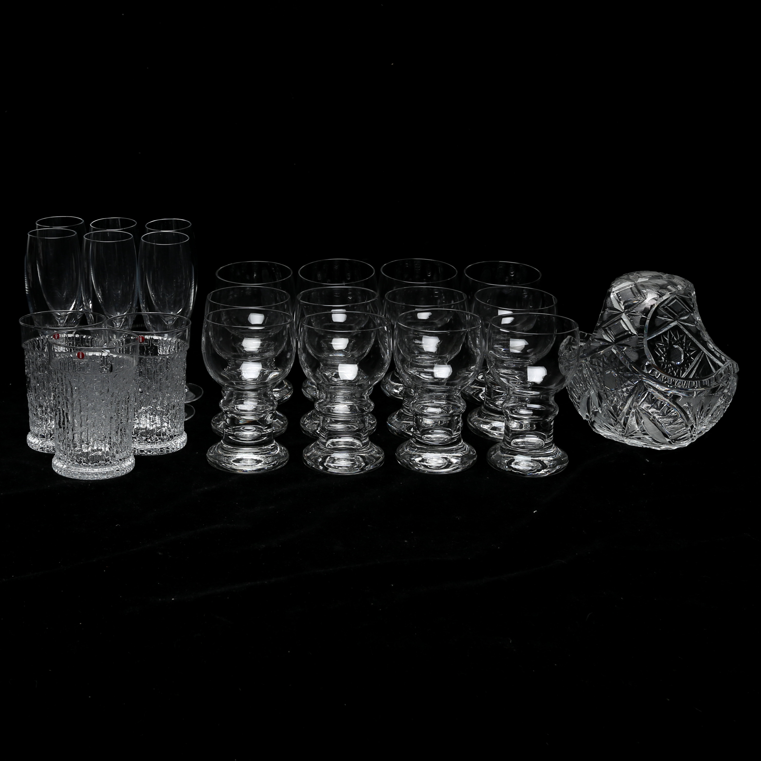 SERVISGLAS med mera, 22 delar, bland annat Iittala.