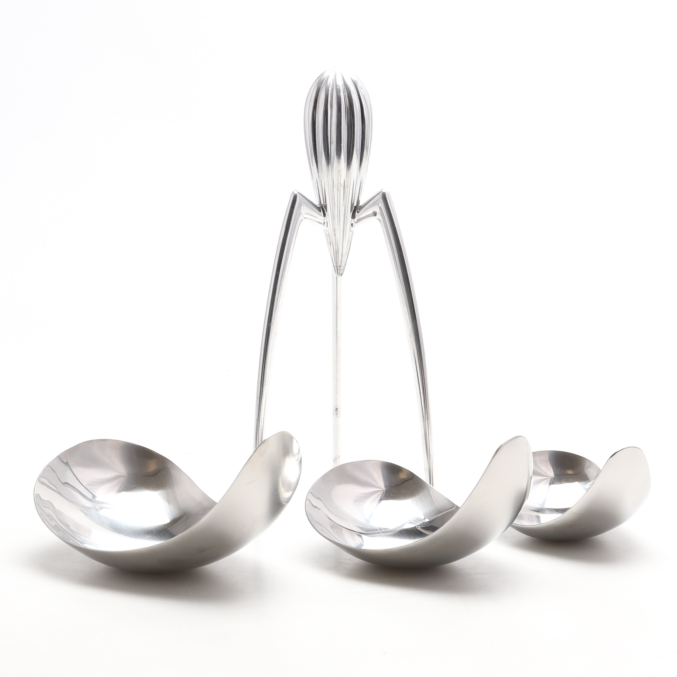 SKÅLAR/CITRUSPRESS, 4 delar, rostfritt, Georg Jensen och Alessi.