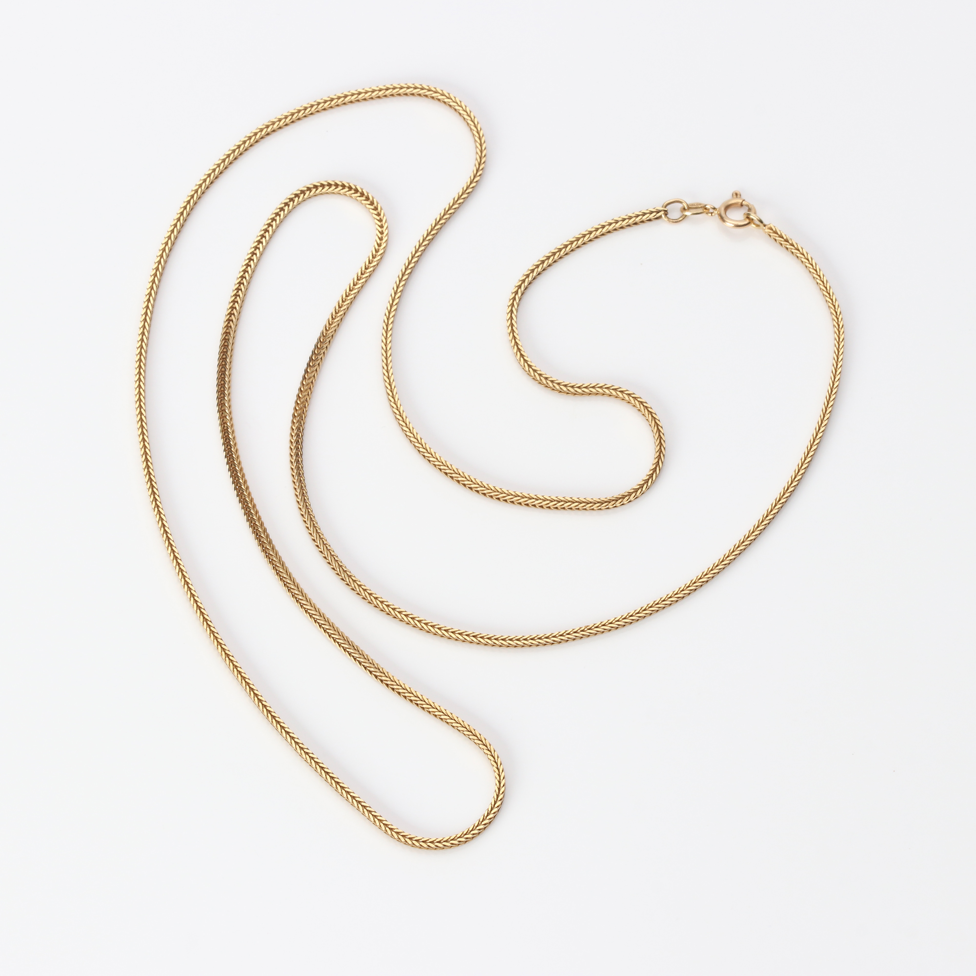 HALSBAND, FISKBENSLÄNK. 18k guld, Arezzo, Italien, vikt ca 21,8 gram.