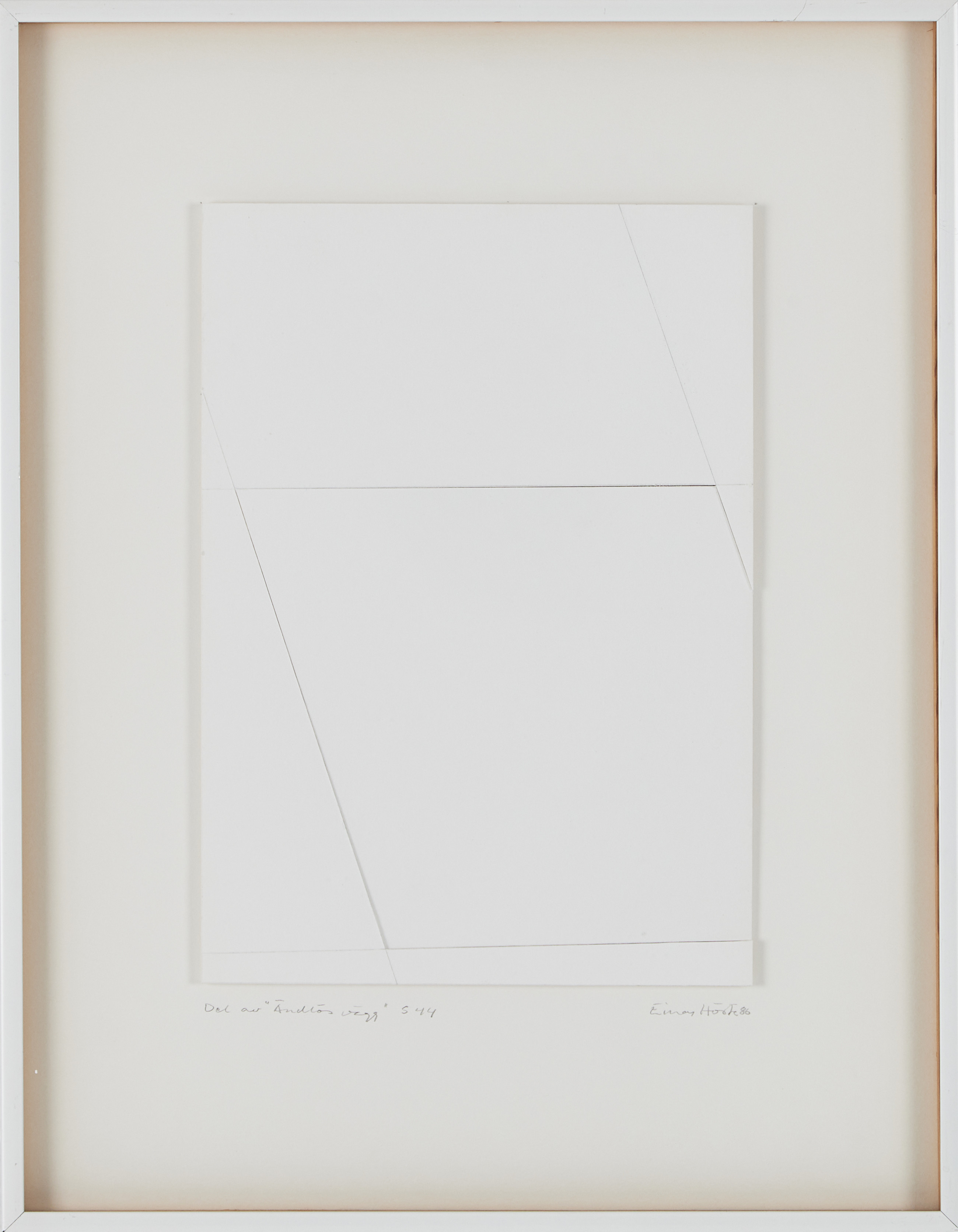 EINAR HÖSTE (1930-2013). " Del av "Ändlös vägg", S44", skuren papp, signerad Einar Höste -86.