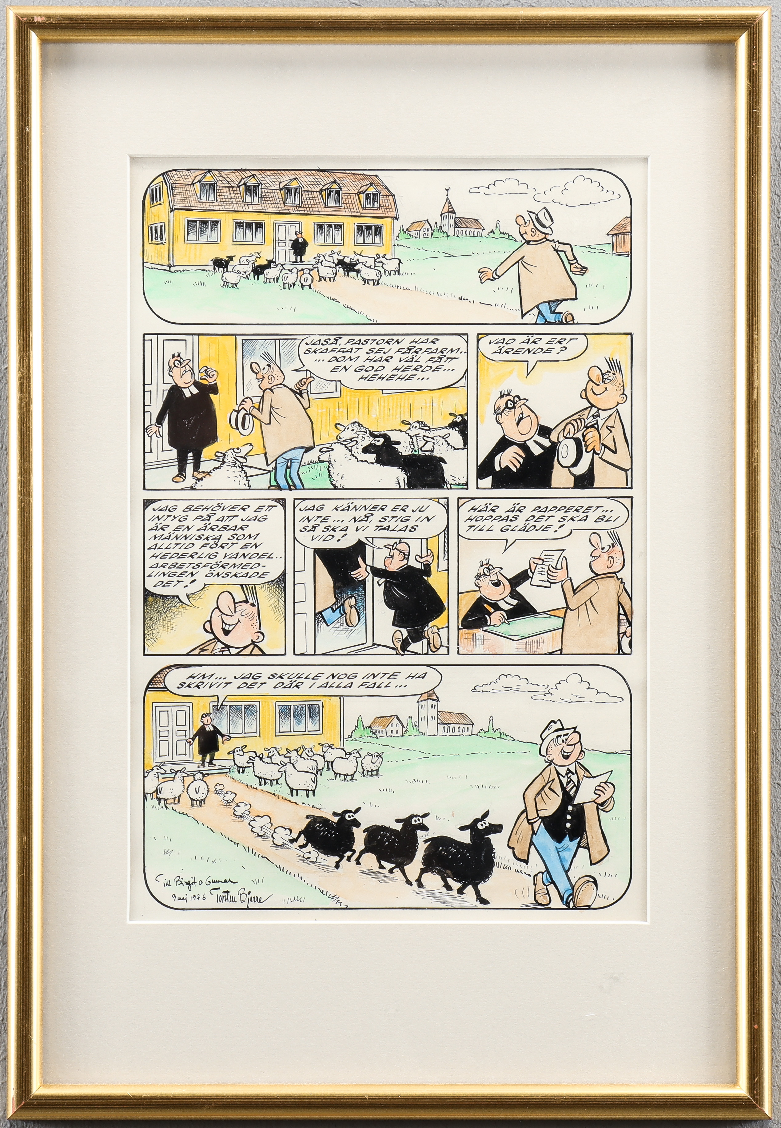 TORSTEN BJARRE. Akvarell och tusch, signerad 1976.