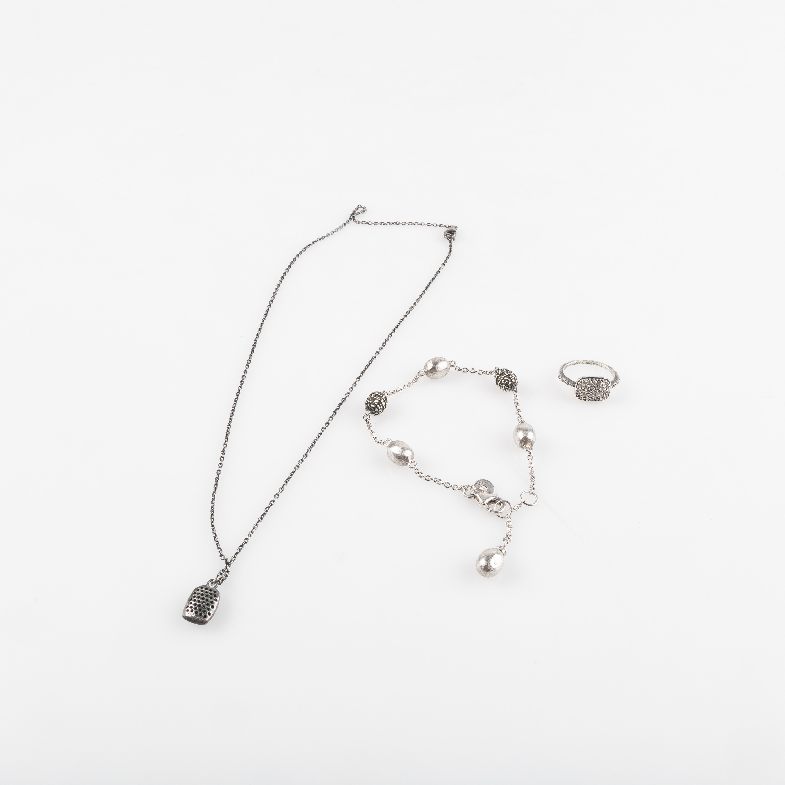 SMYCKESSET, 3 delar, sterling silver, bl.a Nanis.