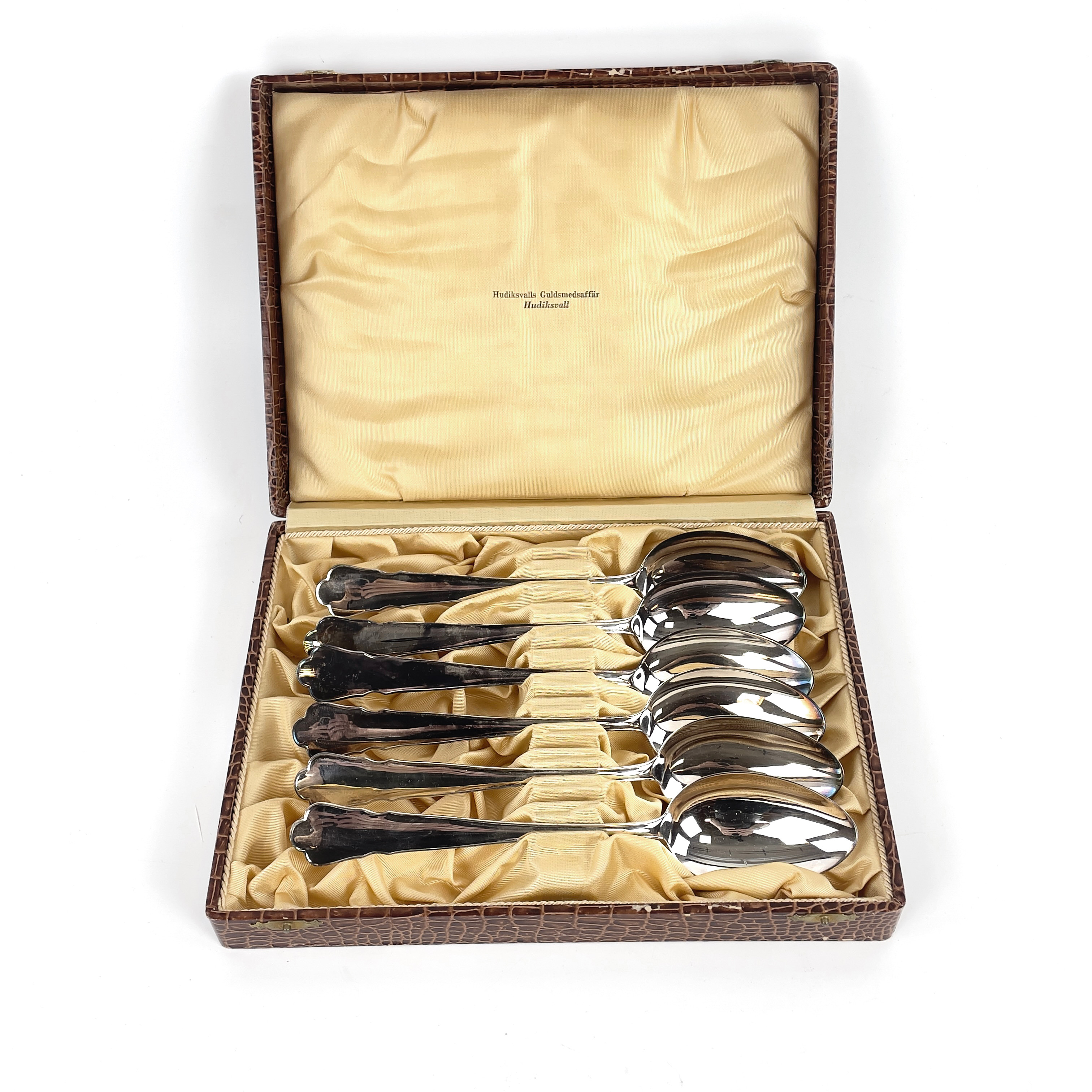 MATSKEDAR, 6 st, silver, Guldsmedsaktiebolaget i Stockholm, 1949.