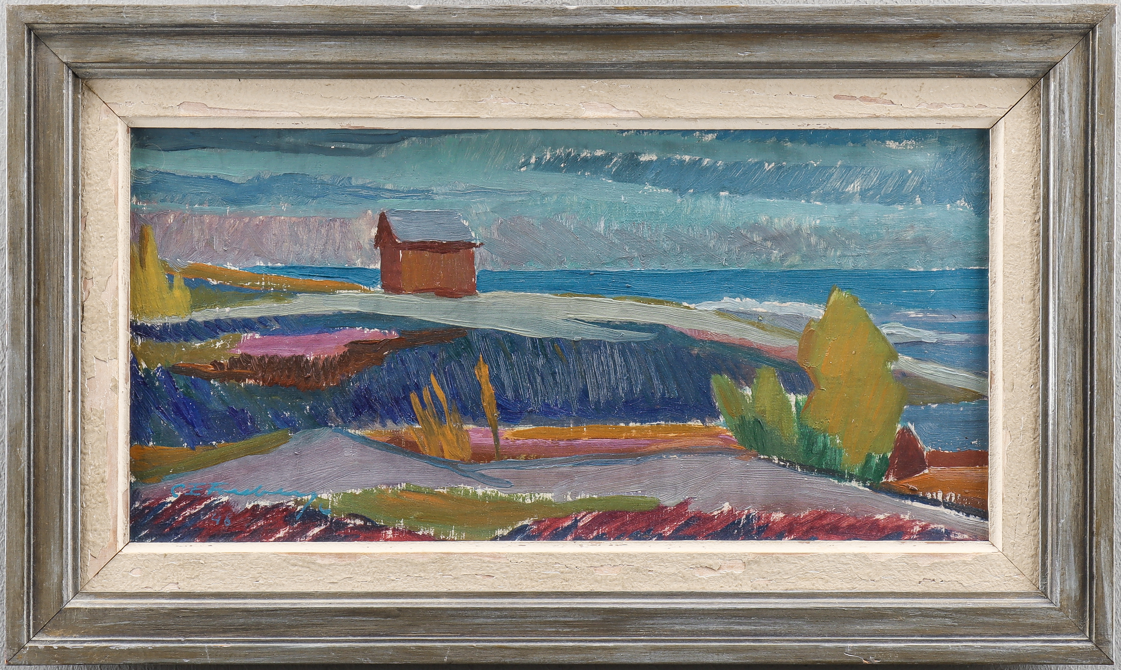 OIDENTIFIERAD KONSTNÄR olja på duk, signerad 46.