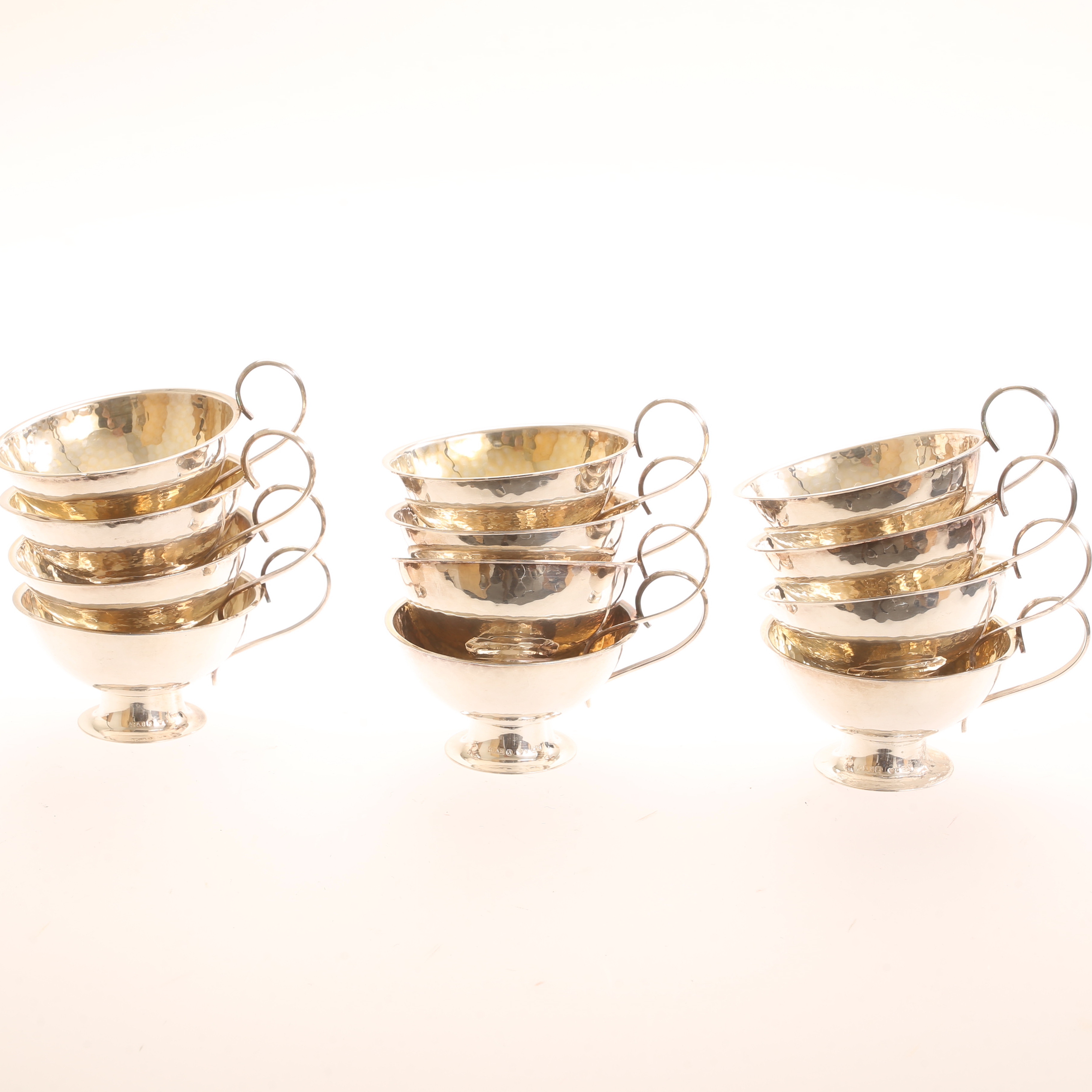 PUNSCHBÄGARE, 12 stycken, silver.