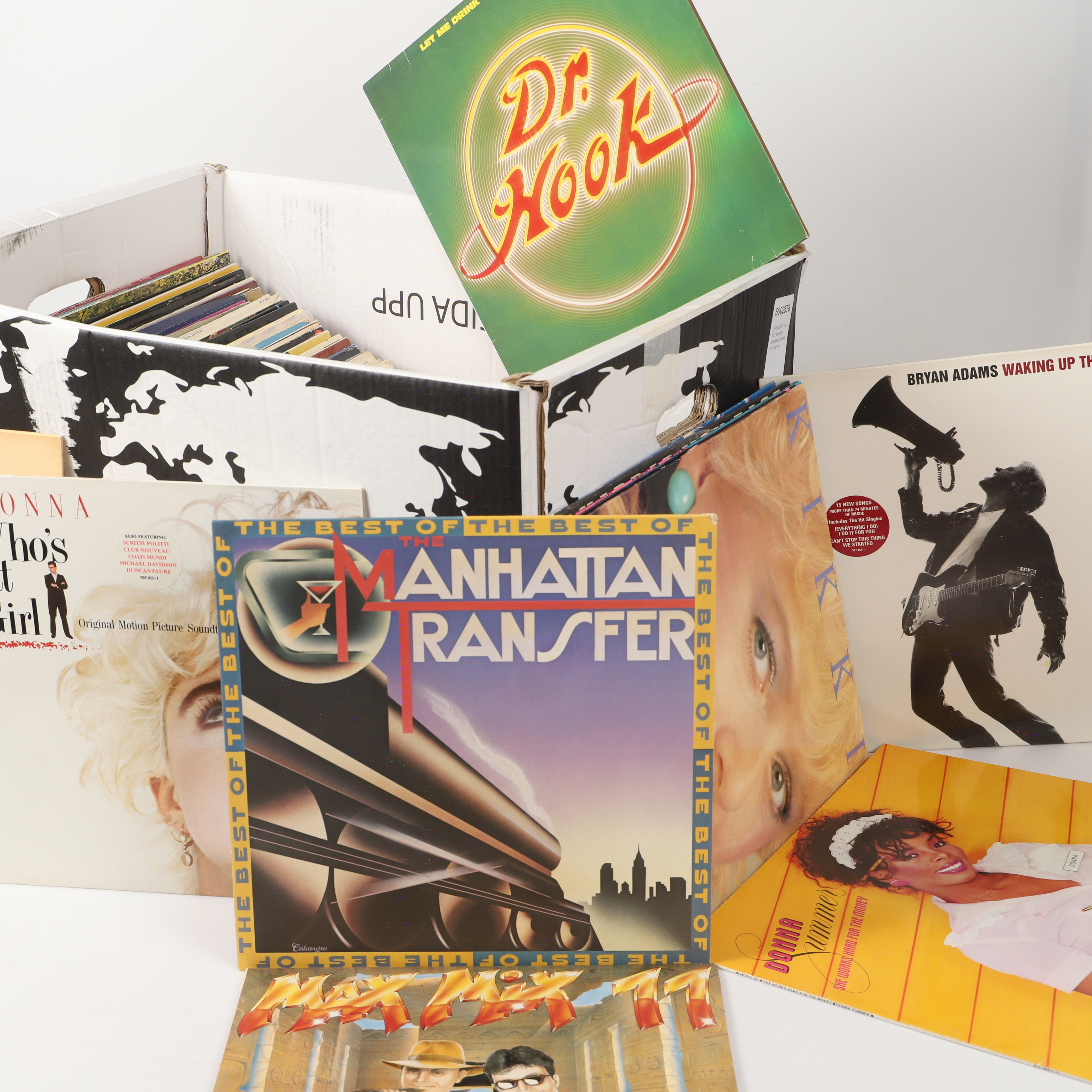 LP-SKIVOR, ca 100 stycken, blandade artister och genrer.