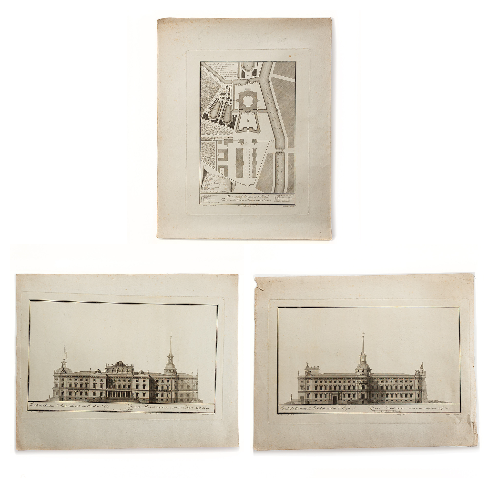 KOPPARSTICK. Ritningar från Chateau St. Michel, 1700-tal.
