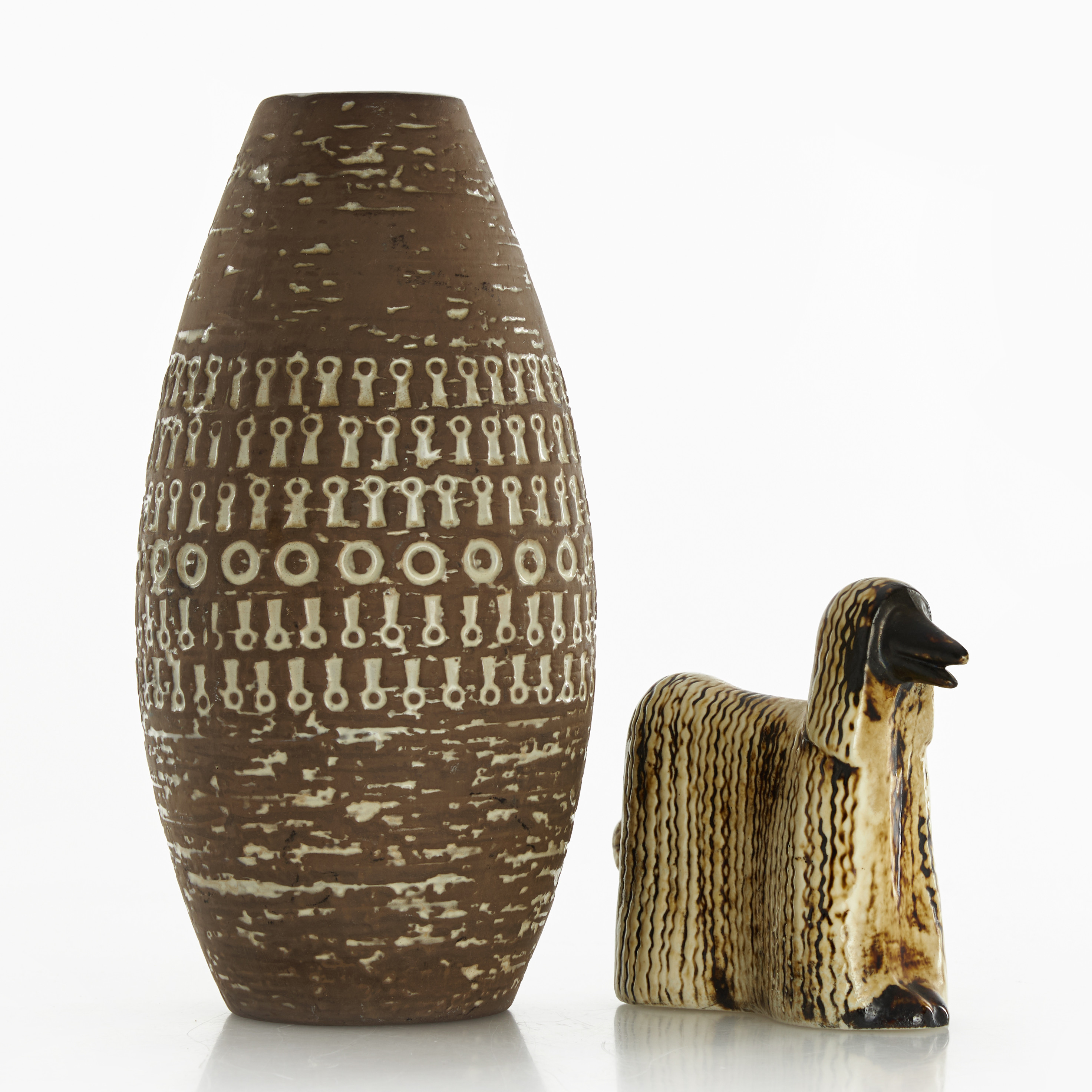 LISA LARSON, Afghanhund, MARI SIMMULSON, vas "Mexico", Upsala-Ekeby, 2 dlr.