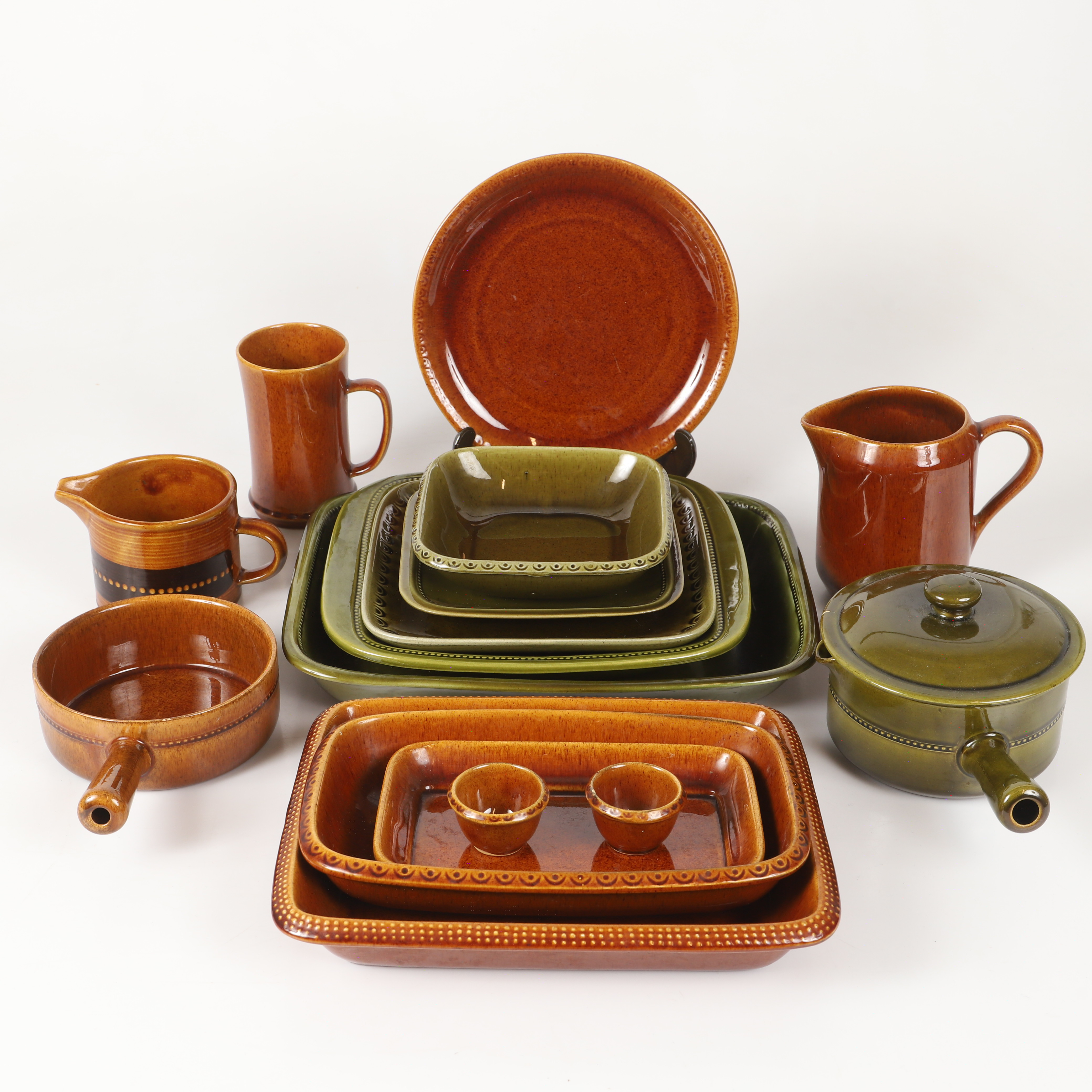 SERVISDELAR, 41 delar, glaserat stengods, Deco/Höganäs.