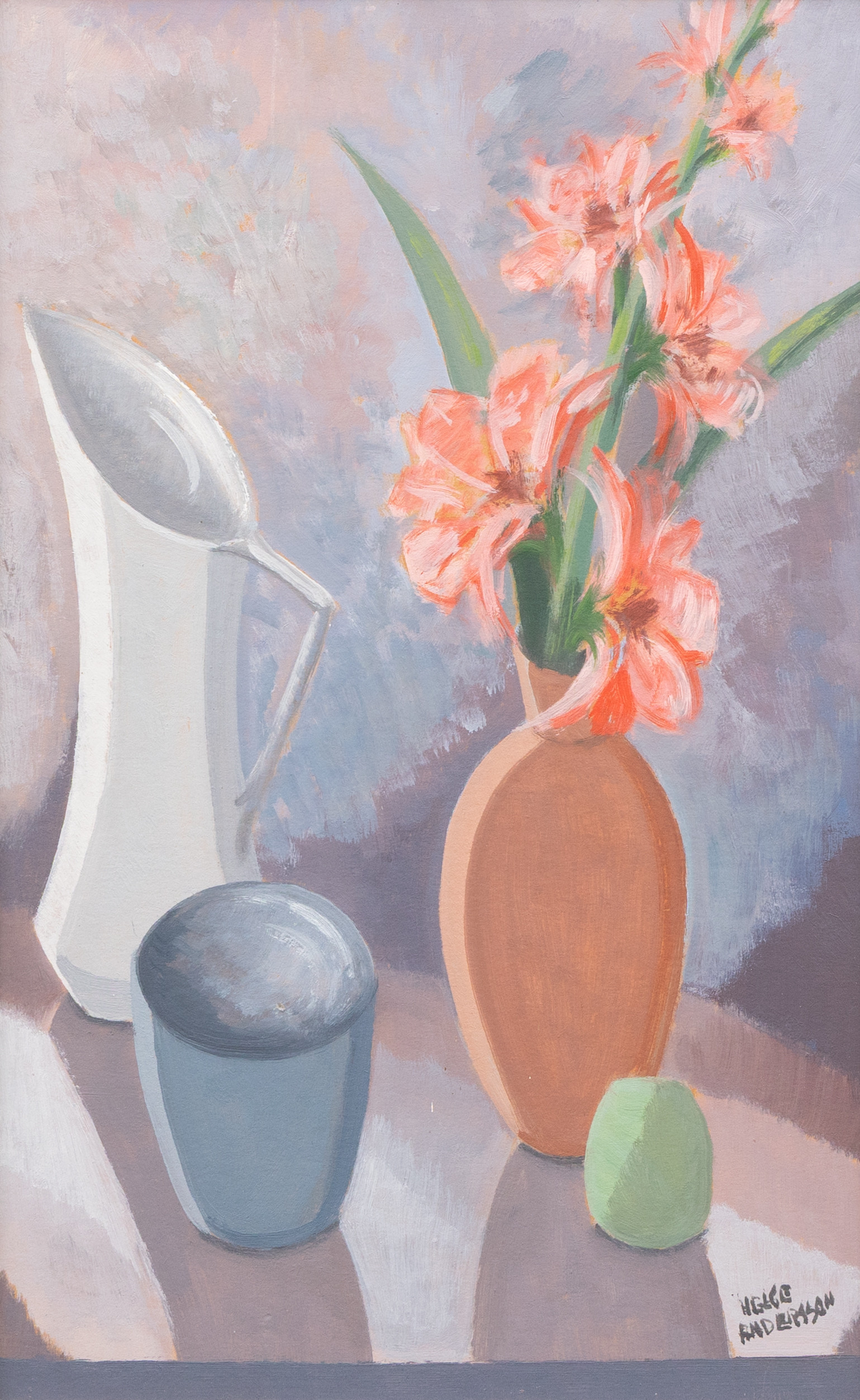 HELGE ANDERSSON, (1913-1988). Stilleben, olja på pannå, signerad.