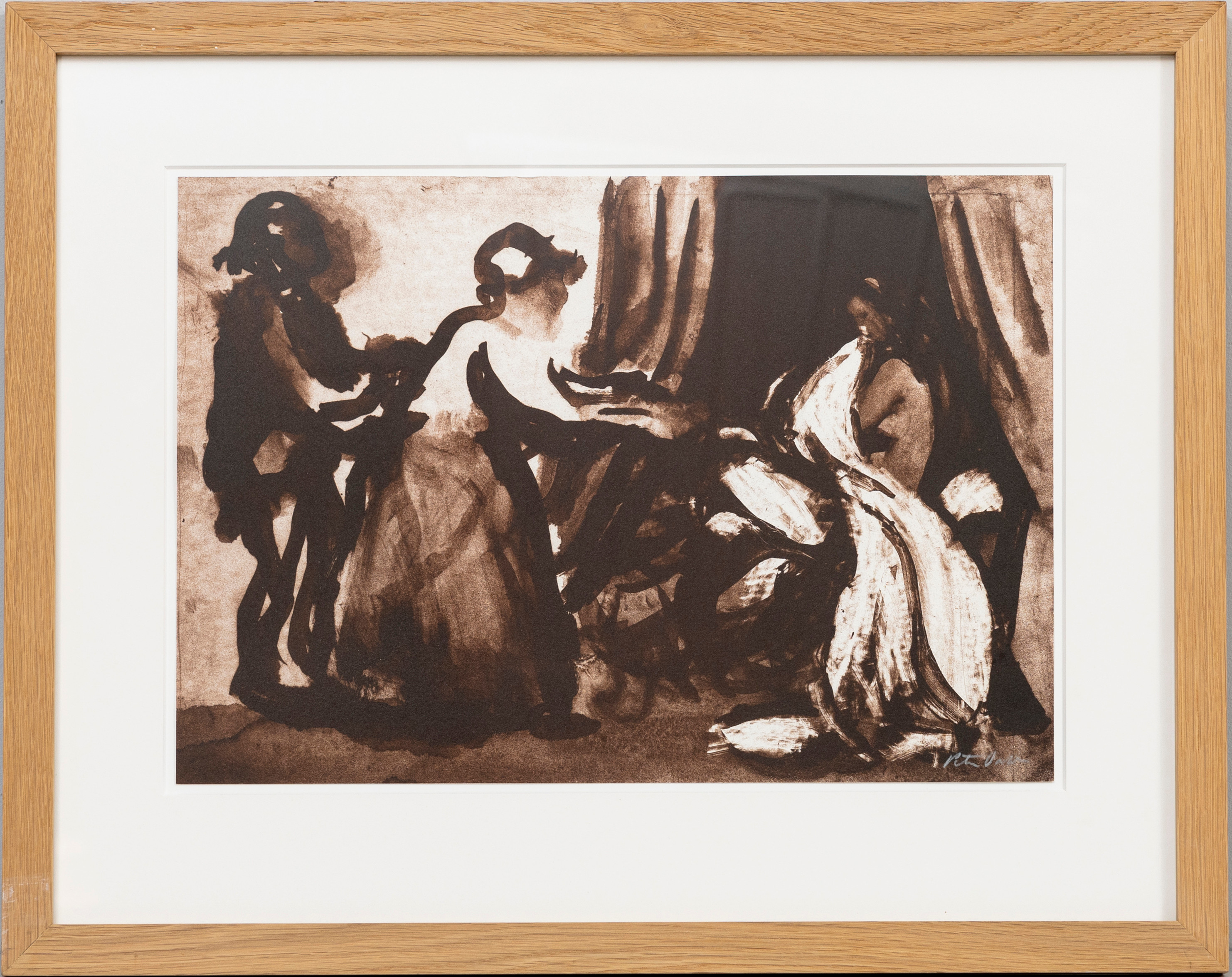 PETER DAHL. "Til Ulla Winblad, skrifven vid et ömt tillfälle", färglitografi, ur "Fredmans Epistel No. 43, signerad.