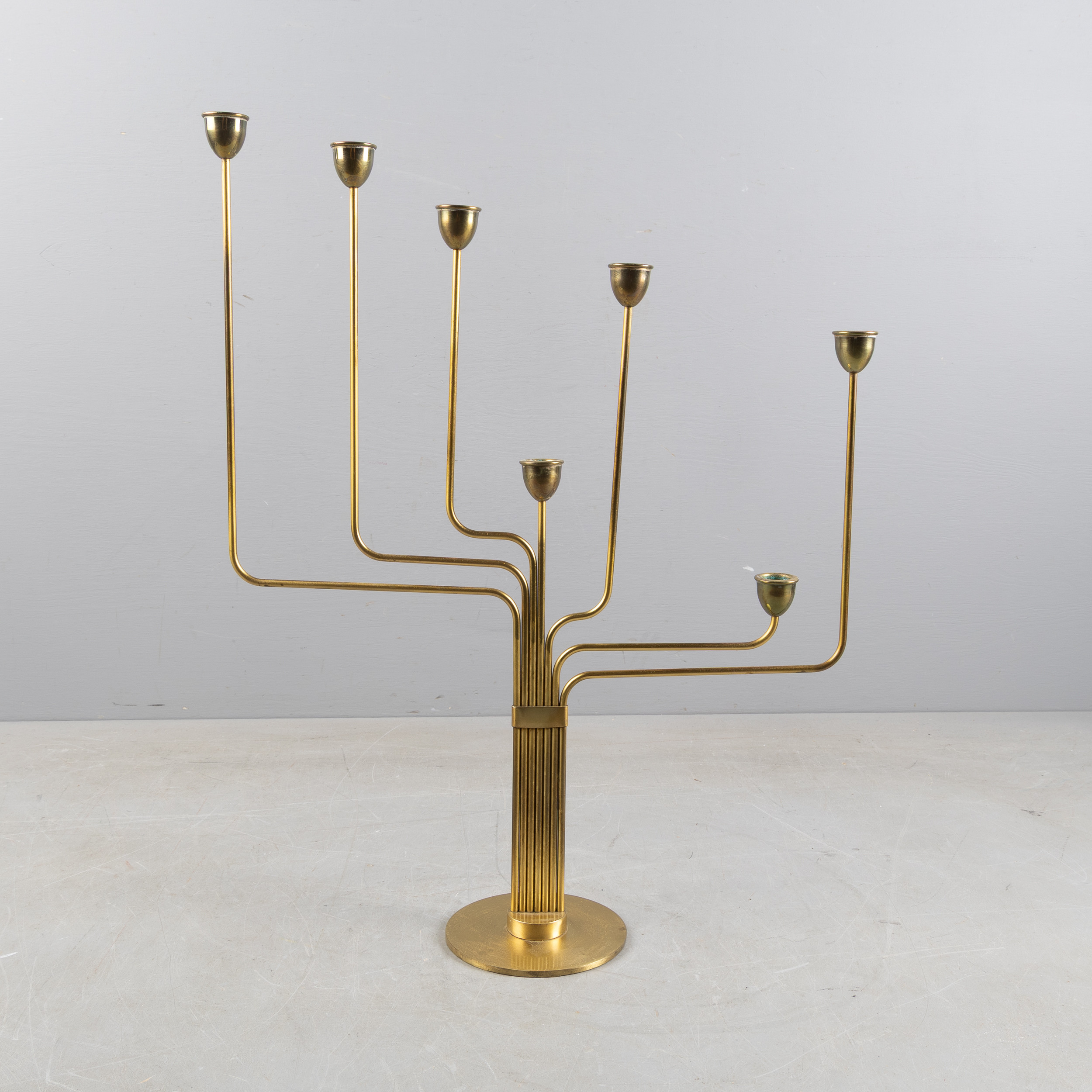 PIET HEIN. Kandelaber, "Karlavagnen", mässing, formgiven 1953.