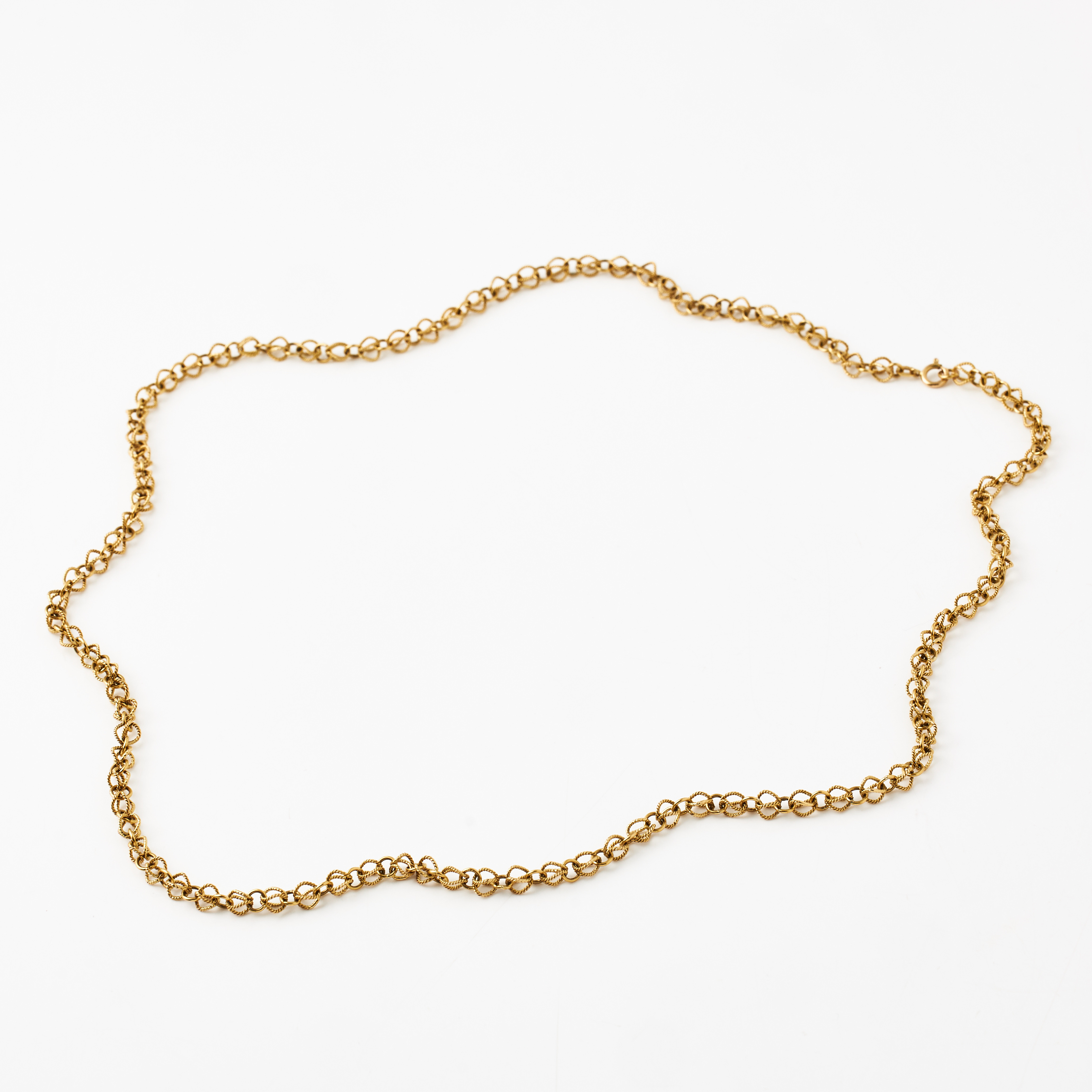 HALSKEDJA, 18 k guld, fantasilänk, varannan med spiralvriden dekor, Alessi Domenico di Alessi Giovanni, Vicenza/Italien ca 1960-tal.