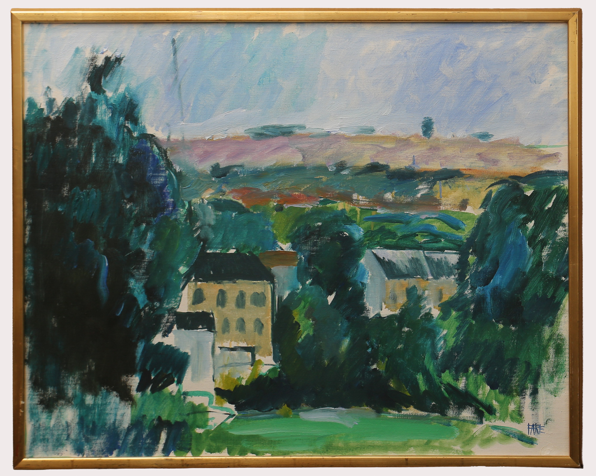 LEOPOLD FARE. Olja på duk, "Sommar i Bretagne", signerad, atergo daterad 1976.