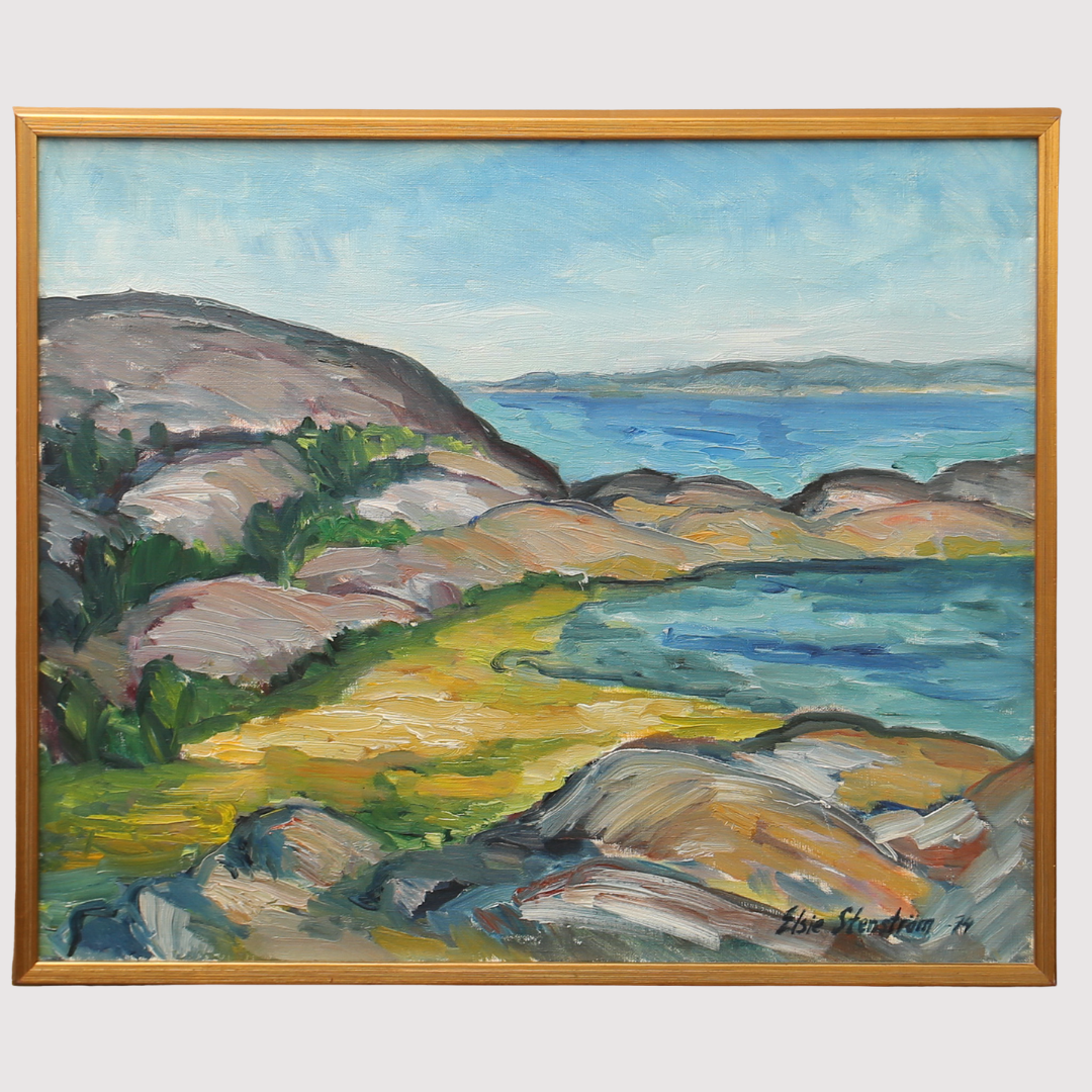 ELSIE STENSTRÖM. Olja på duk, kustlandskap, signerad, daterad 1974.