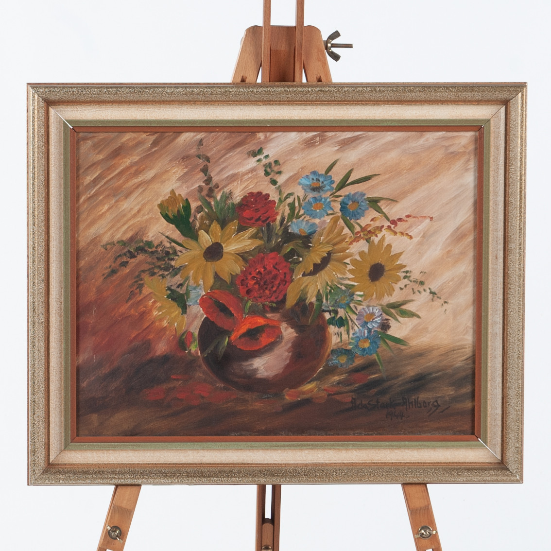 ADA STARK AHLBORG. Olja på duk, blomsterstilleben.