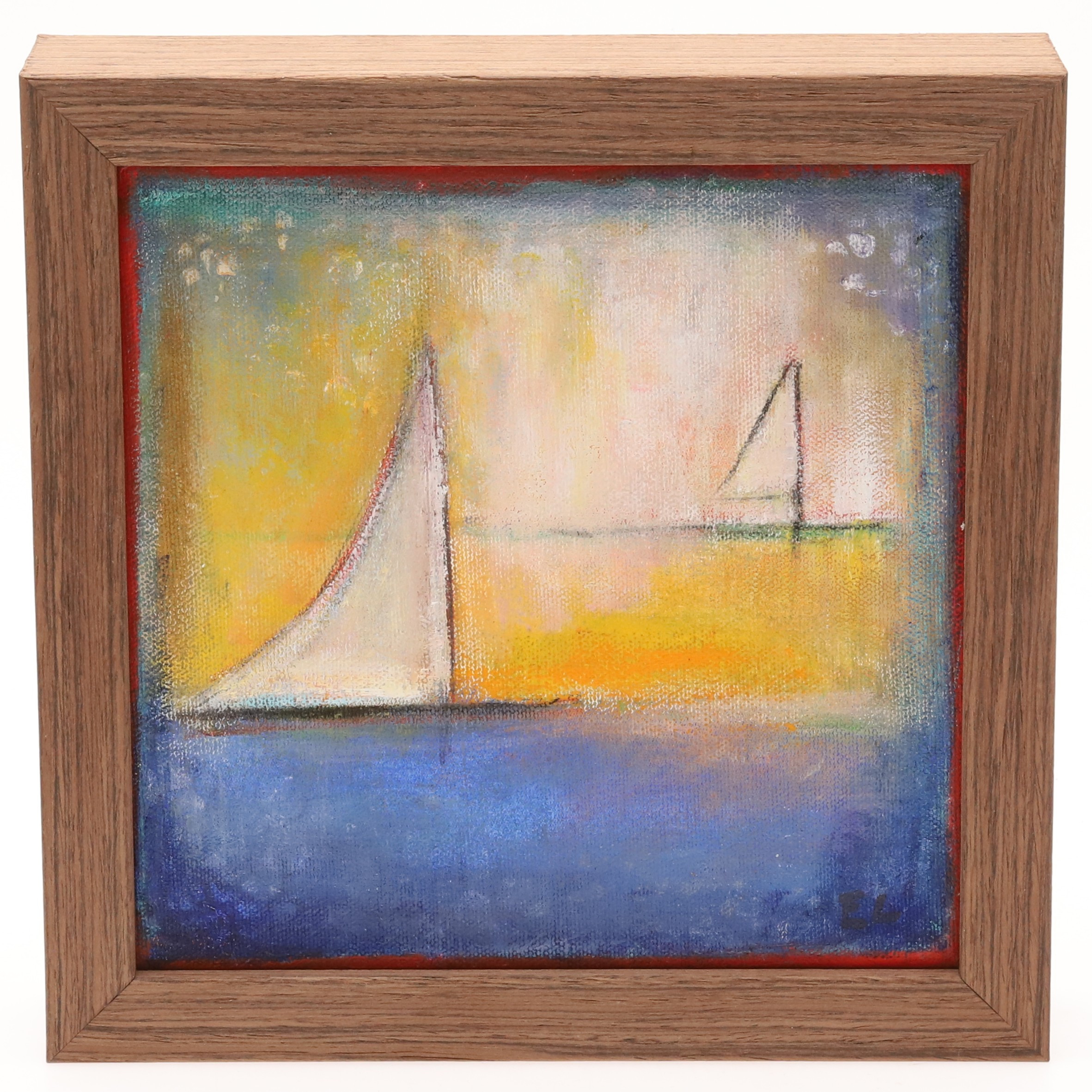 EMILIA LINDHOLM. "HAVETS MUSIK", MONOGRAMSIGNERAD EL SAMT SIGNERAD OCH DATERAD 2021 A TERGO, OLJA/BLANDTEKNIK PÅ DUK.