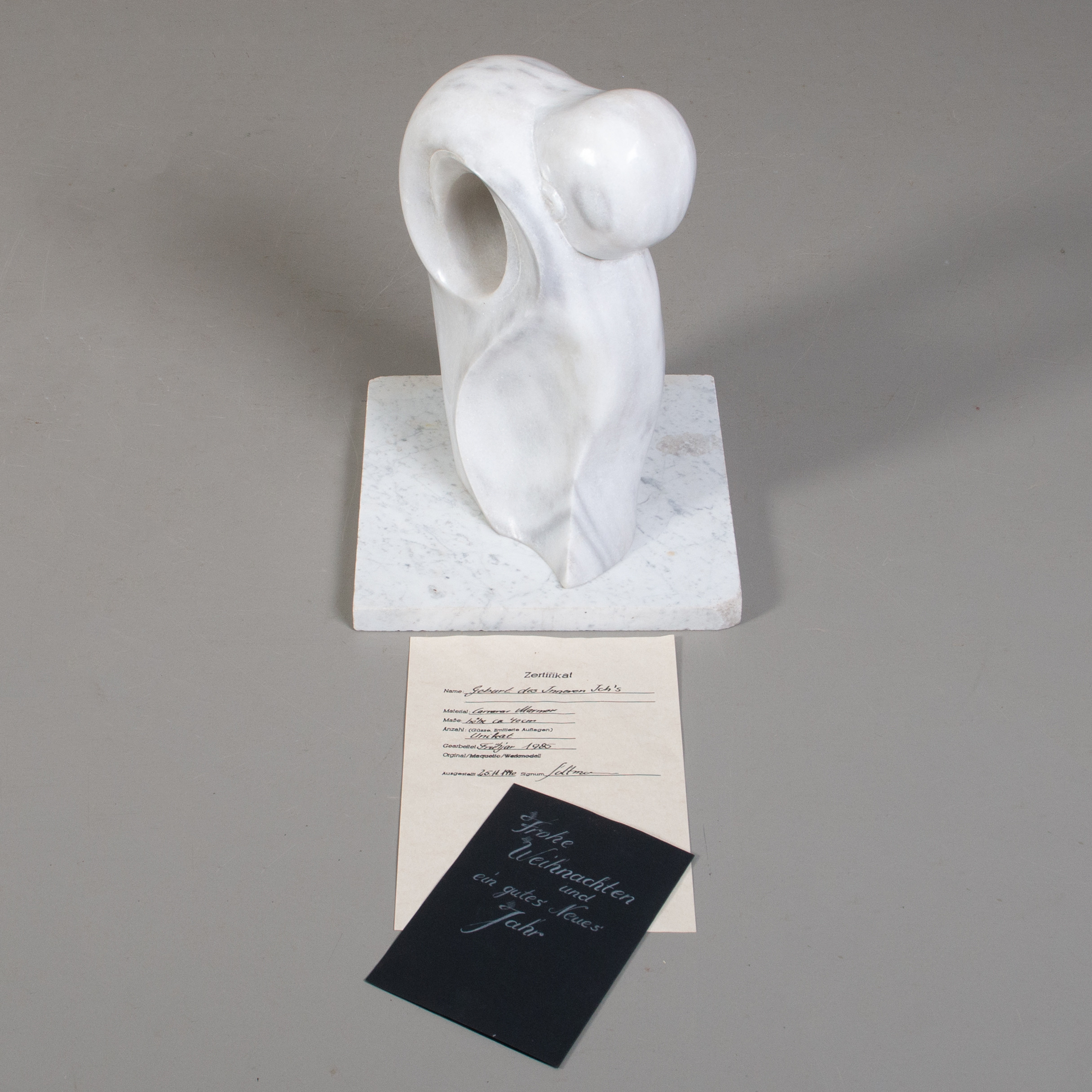 OIDENTIFIERAD KONSTNÄR. SKULPTUR, Carraramarmor, 1985.