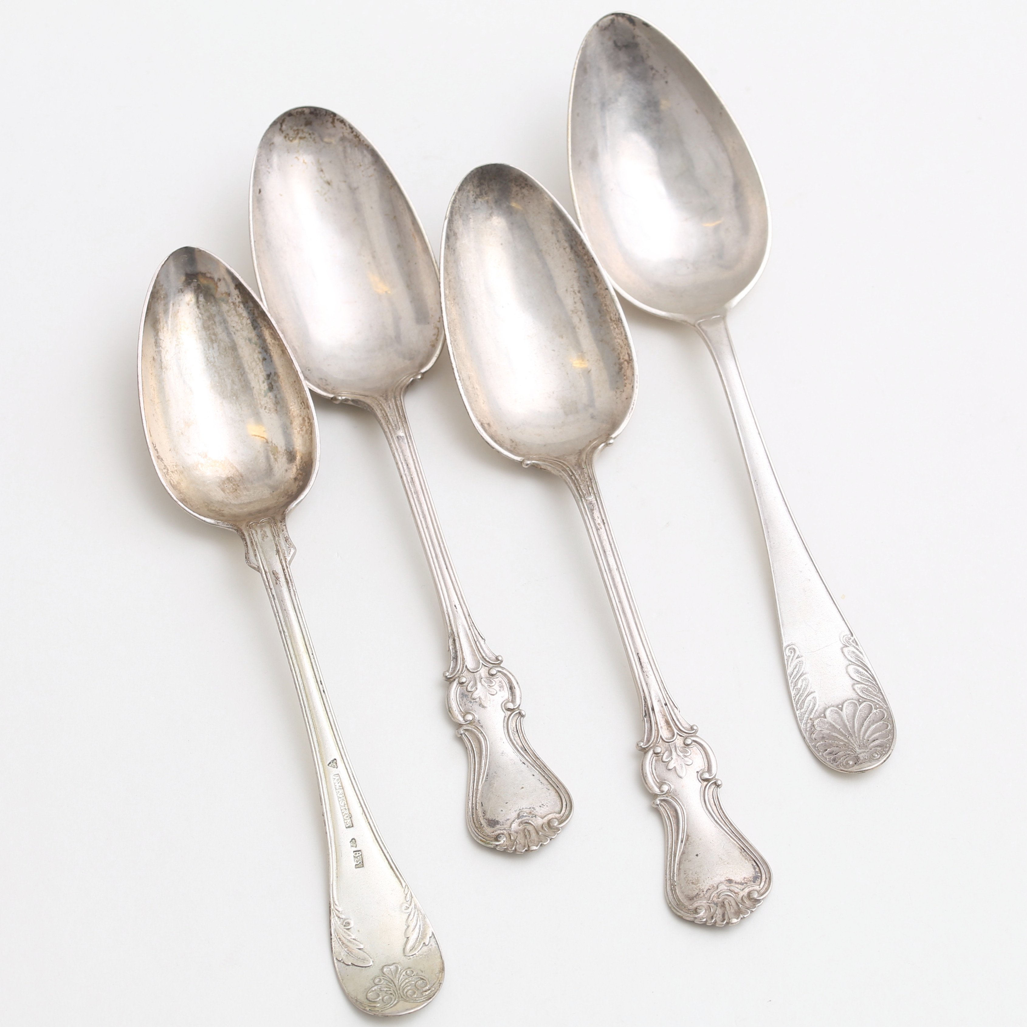 SKEDAR, 4 st, SILVER, 239 gram, 1800-talets andra hälft.