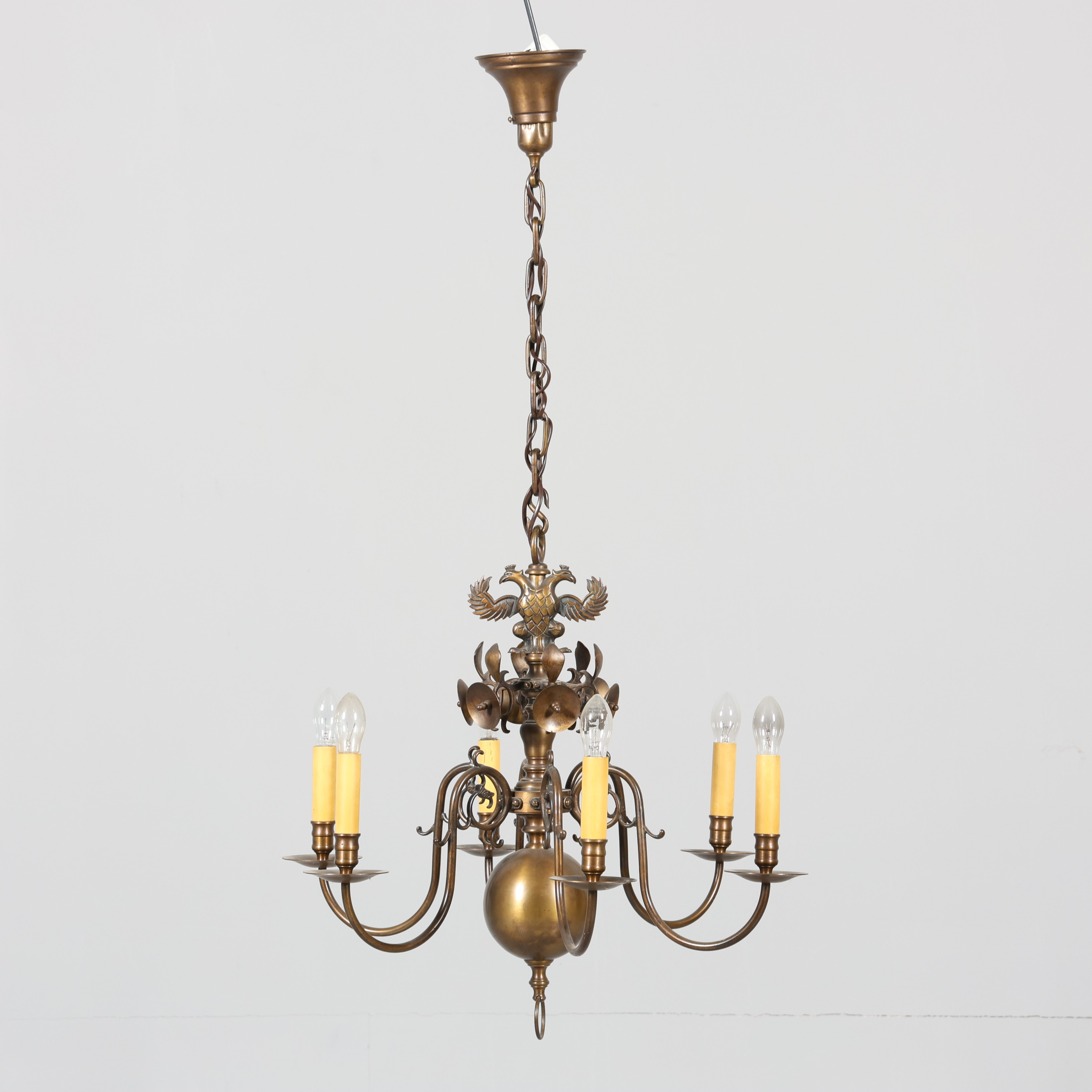 TAKLAMPA, s.k. "Malmkrona", barockstil, metall.