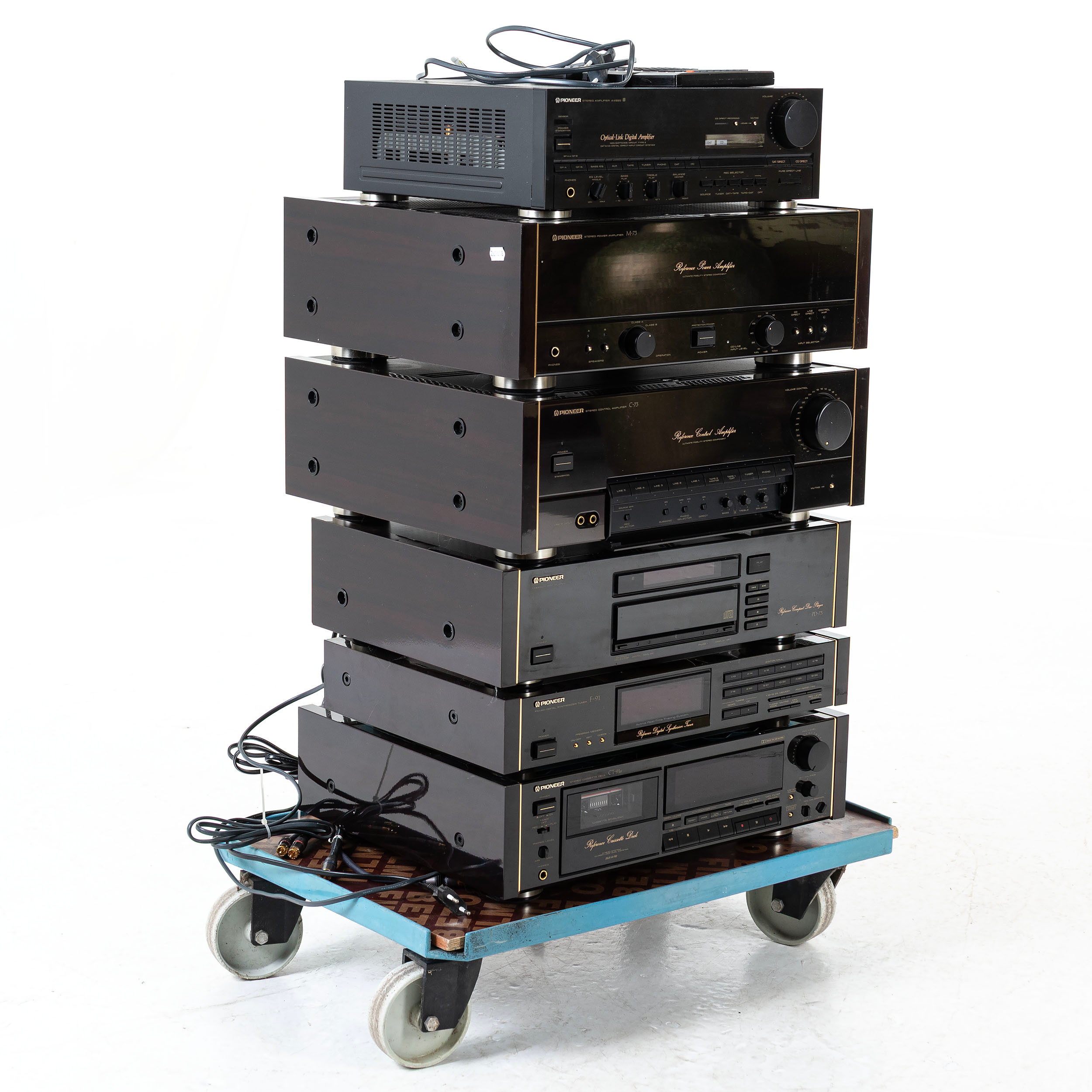 STEREOPAKET, b.la Pioneer M73, med pianolack, 1990 - tal.