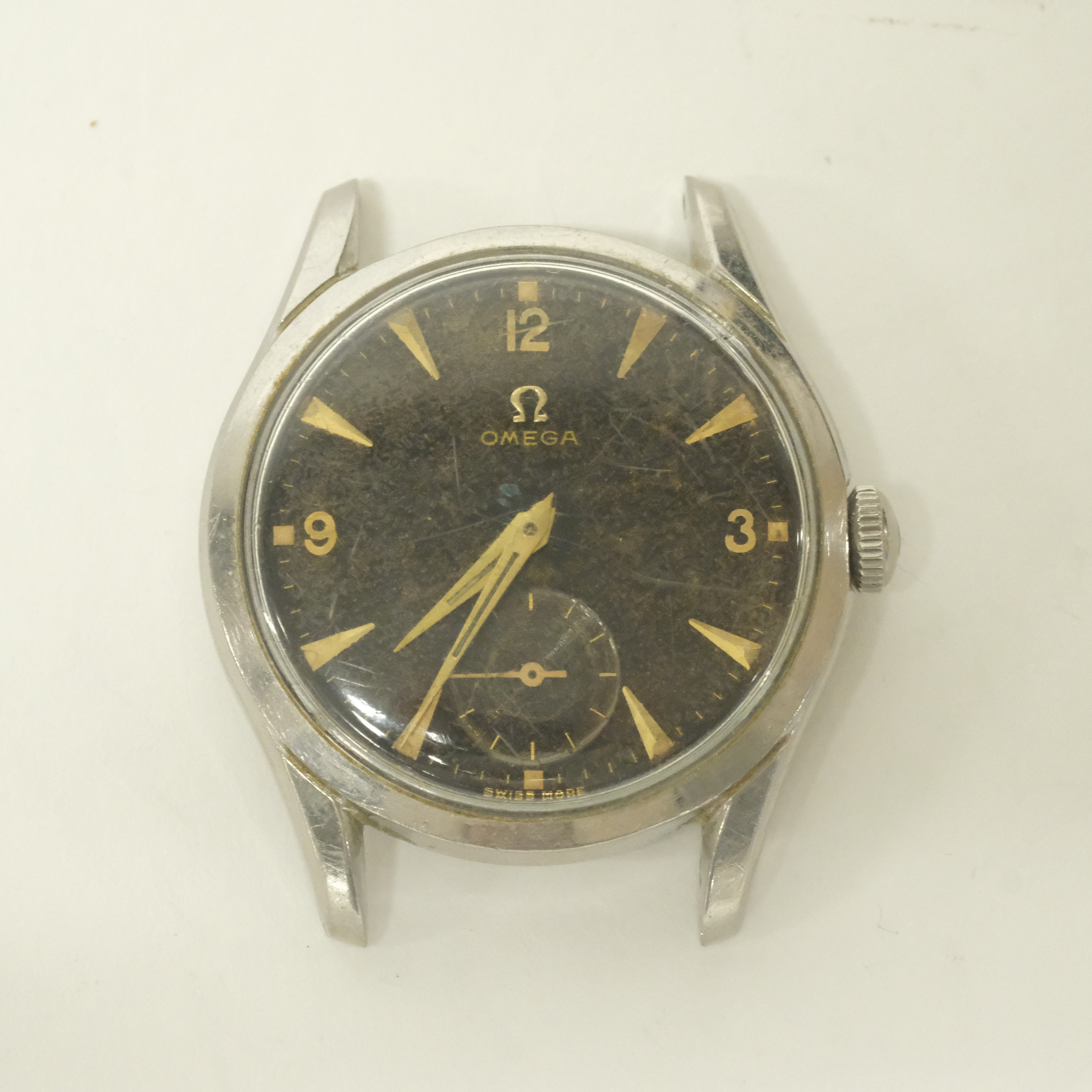 OMEGA, ARMBANDSUR, STÅLBOETT, 1950-TAL.