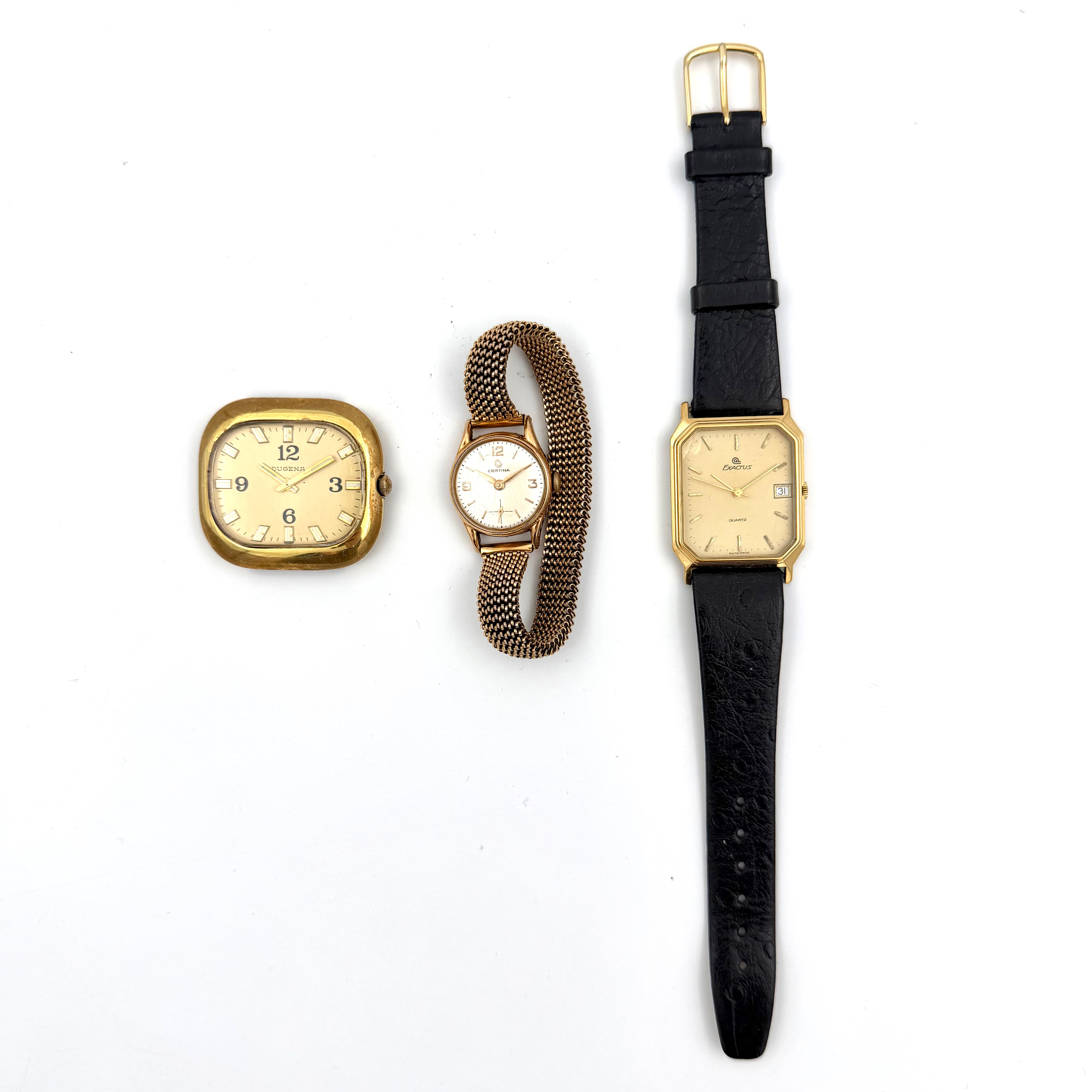 ARMBANDSUR 3 st, varav: DUGENA, manuell, EXACTUS, quartz, CERTINA, manuell.