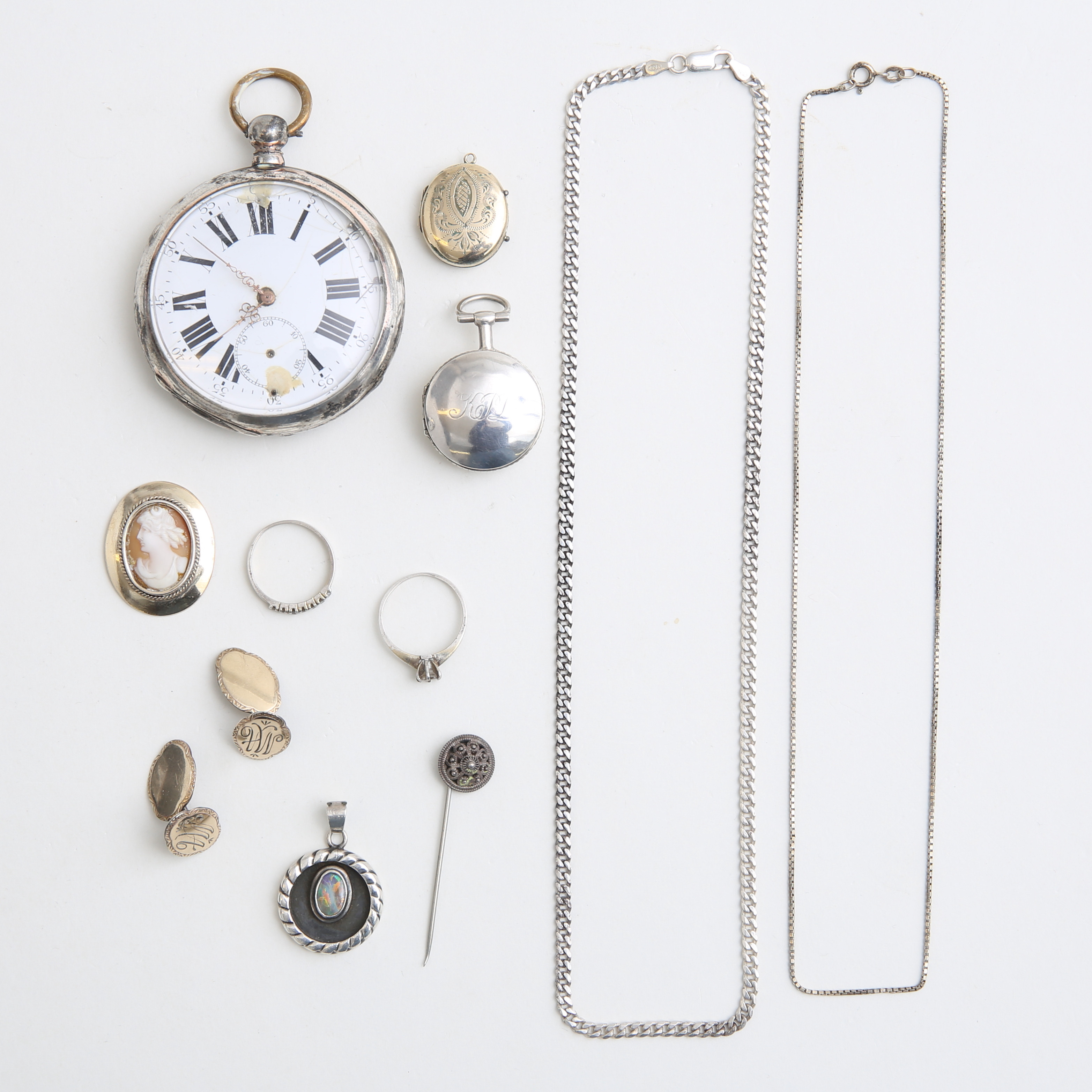 SMYCKEN 10 st, samt FICKUR, SILVER.