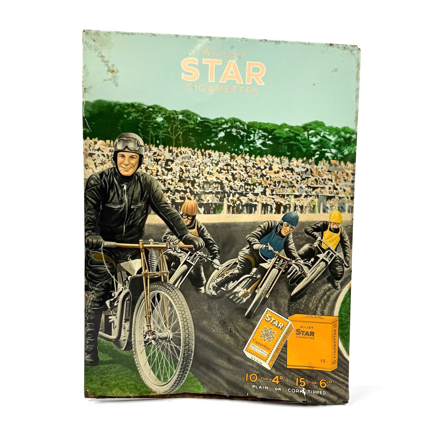 STAR CIGARETTS, plåtskylt, England, 1940/50-tal.