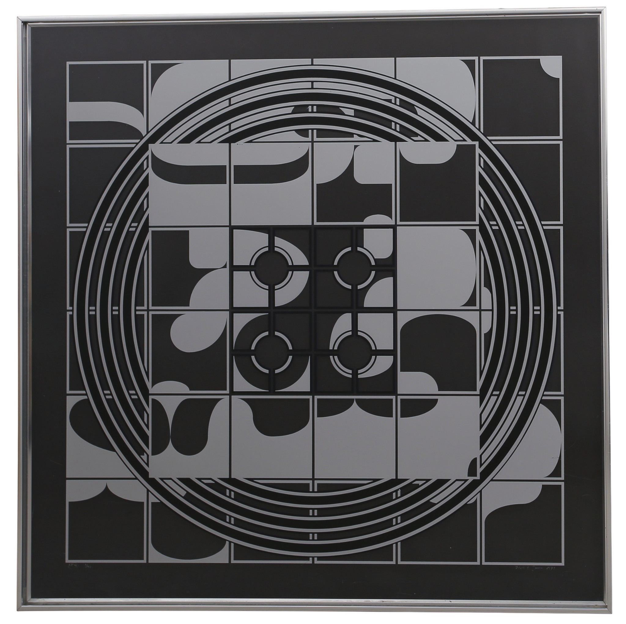 BECK & JUNG. (Holger Bäckström & Bo Ljungberg). "Svea", signerad och daterad Beck o Ljung 1975, 3/40, multipel, plexiglas.