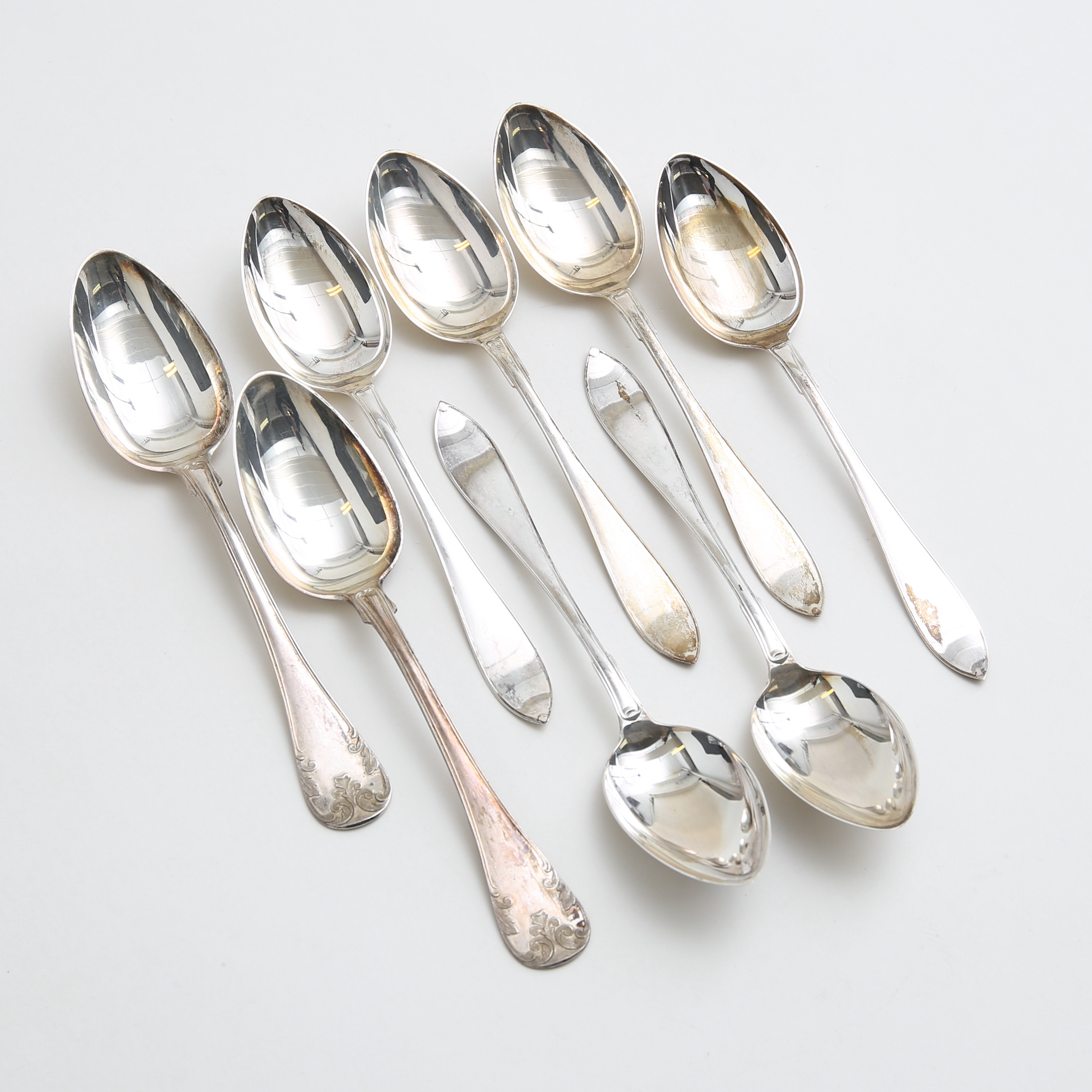 SKEDAR, 8 st, silver, 365 gram, 1900-talets första hälft.