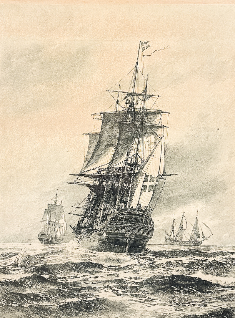 JACOB HÄGG. ETSNING, "Gustaf III", signerad med blyerts.