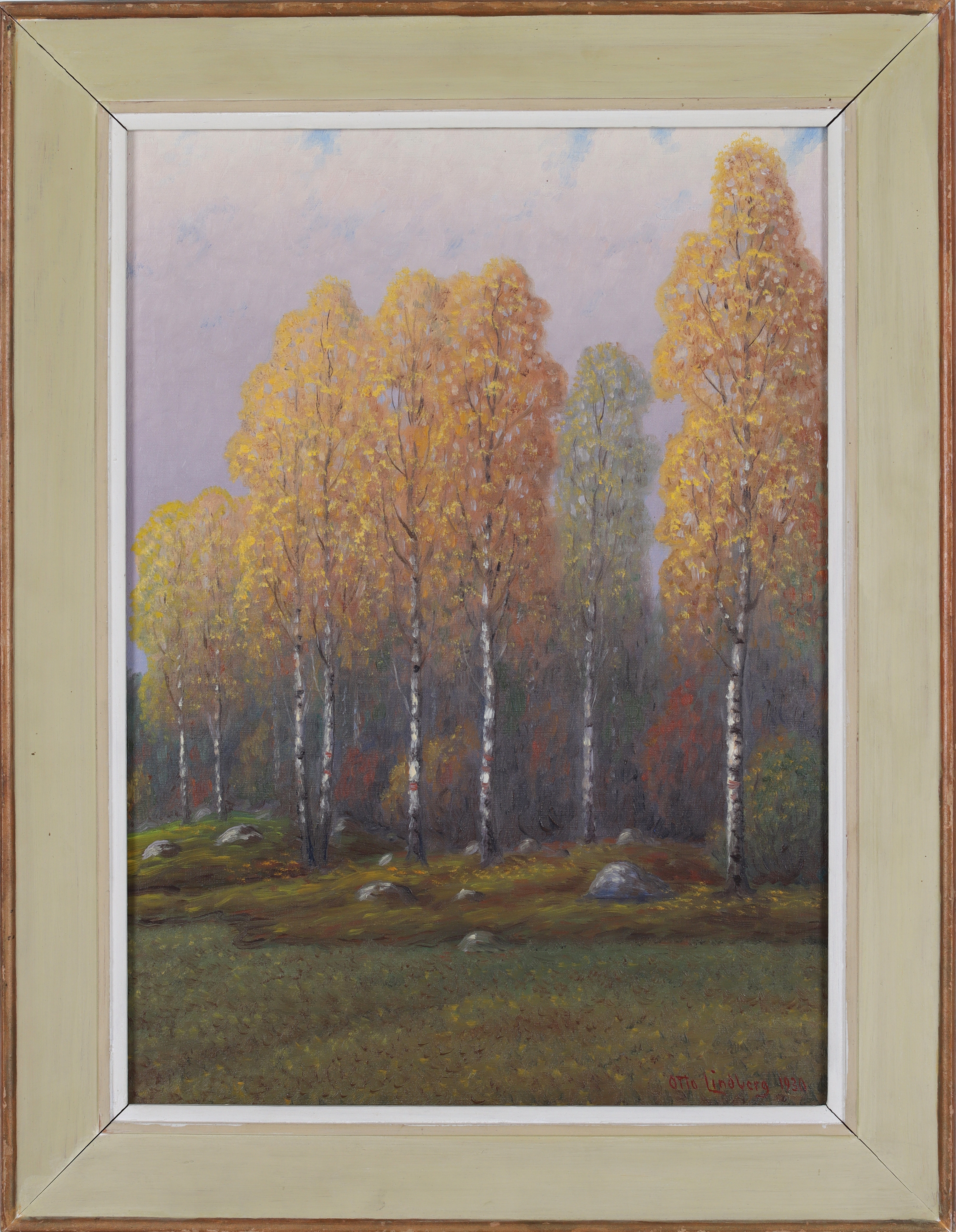 OTTO LINDBERG. Björkar, olja på duk, signerad och daterad 1930.