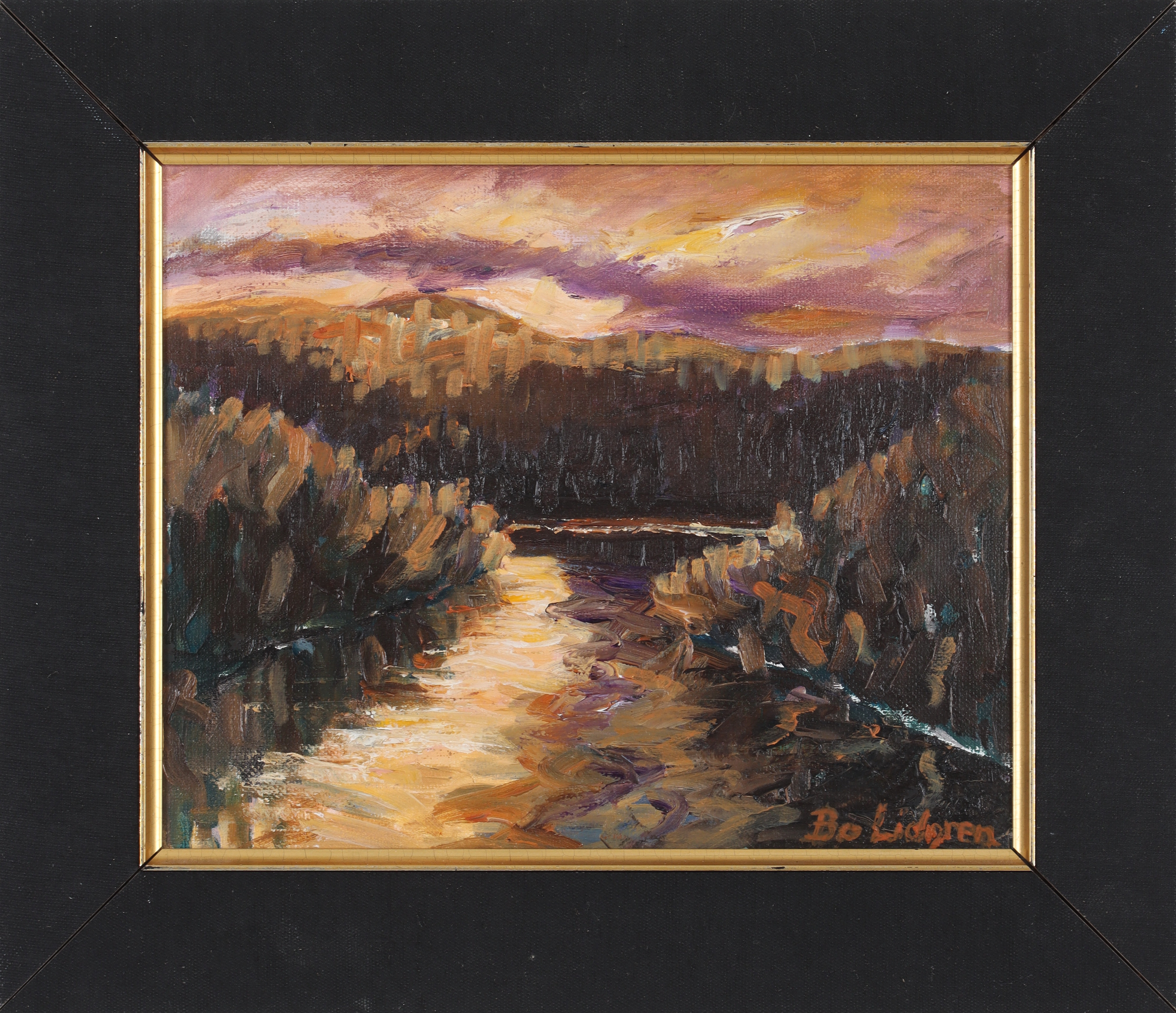 BO LIDGREN. "Motiv från Ådalsliden", akryl på duk, signerad.